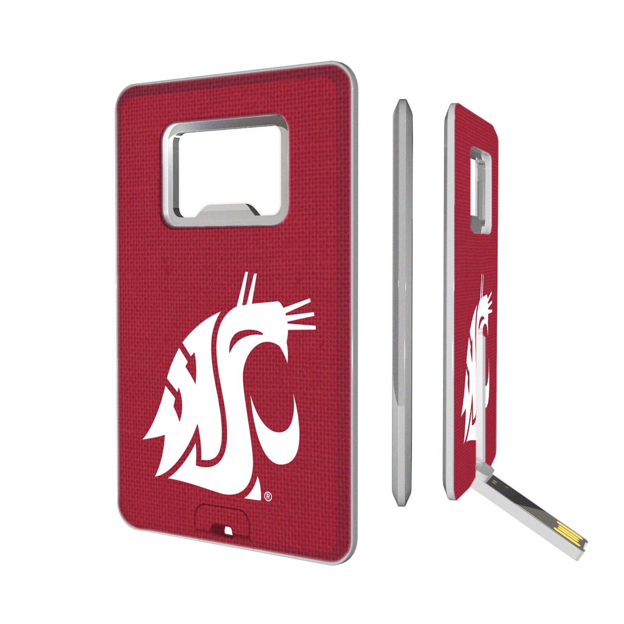 Washington State University Cougars Solid Credit Card USB Drive with Bottle Opener 32GB - Sports Gifts, Sports Memorabilia, Sports Collectibles, Fan Shop