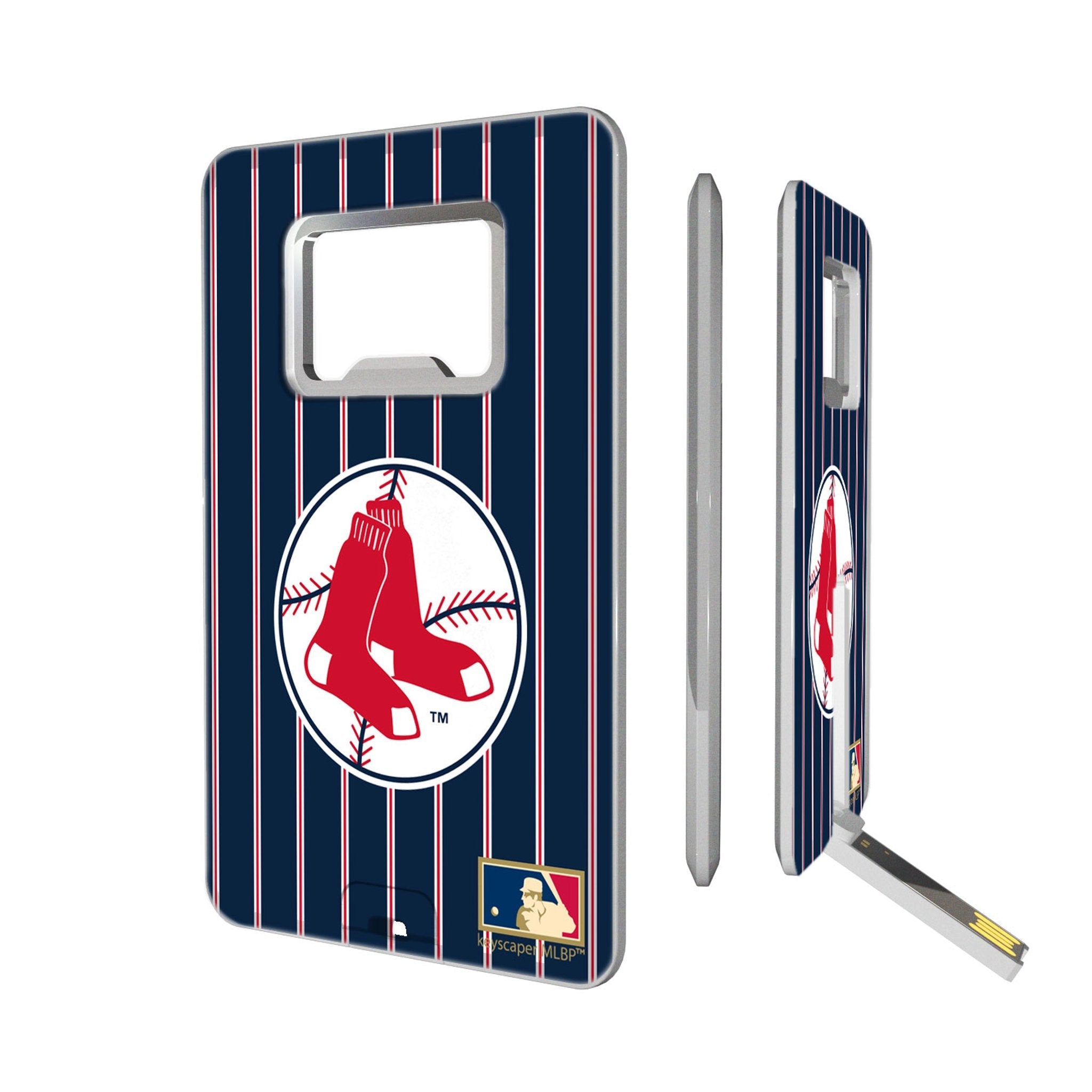Boston Red Sox 1970-1975 - Cooperstown Collection Pinstripe Credit Card USB Drive with Bottle Opener 32GB - Sports Gifts, Sports Memorabilia, Sports Collectibles, Fan Shop