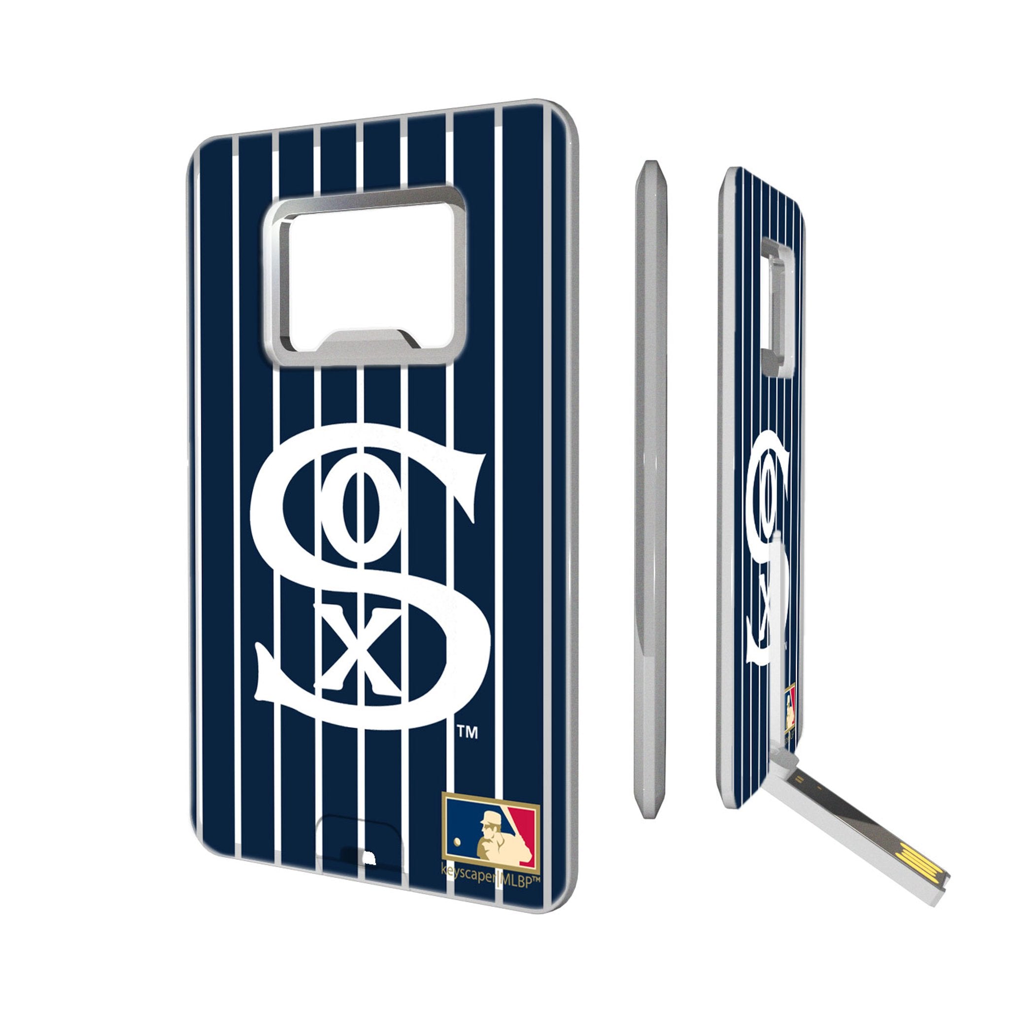 Chicago White Sox Road 1919-1921 - Cooperstown Collection Pinstripe Credit Card USB Drive with Bottle Opener 32GB - Sports Gifts, Sports Memorabilia, Sports Collectibles, Fan Shop