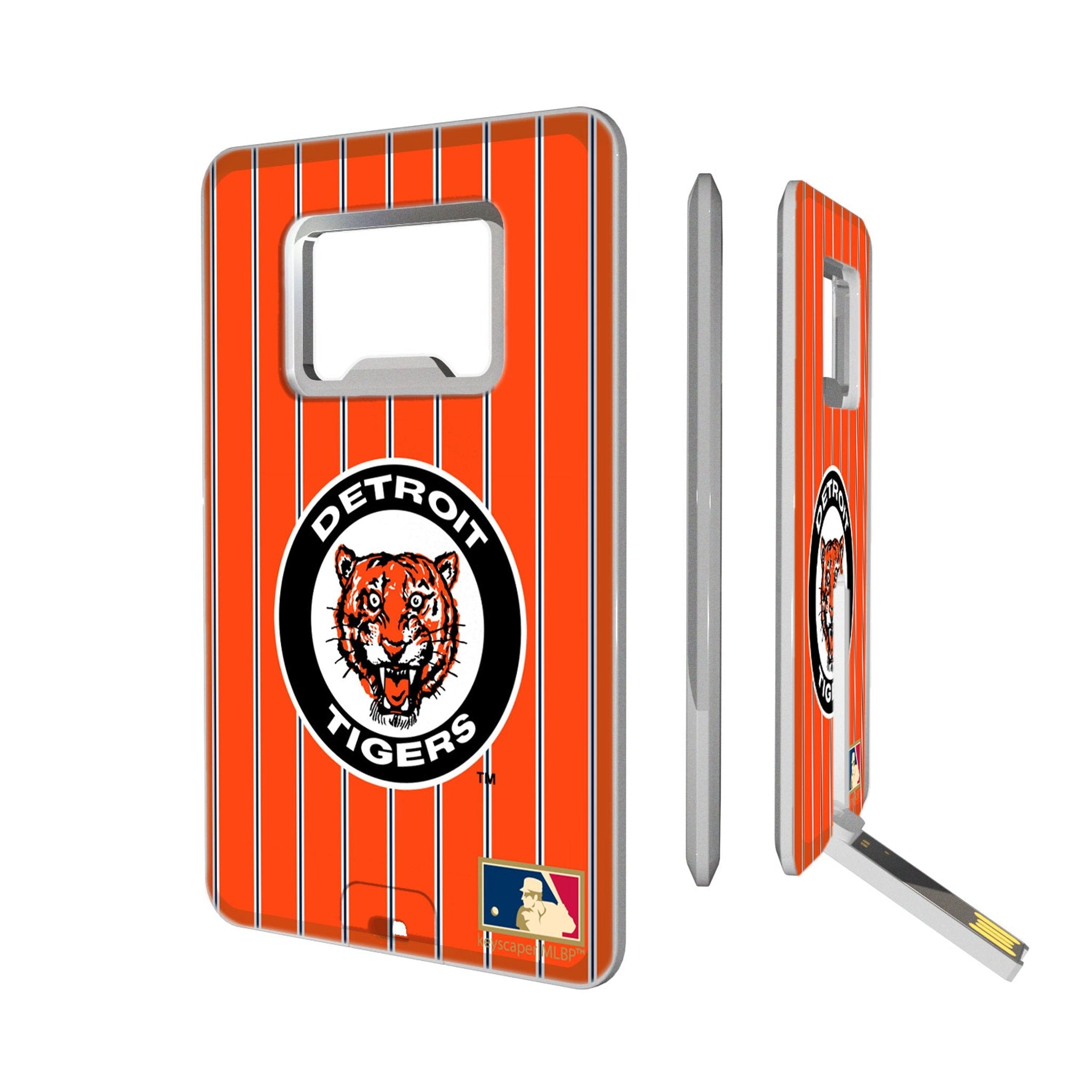 Detroit Tigers 1961-1963 - Cooperstown Collection Pinstripe Credit Card USB Drive with Bottle Opener 32GB - Sports Gifts, Sports Memorabilia, Sports Collectibles, Fan Shop