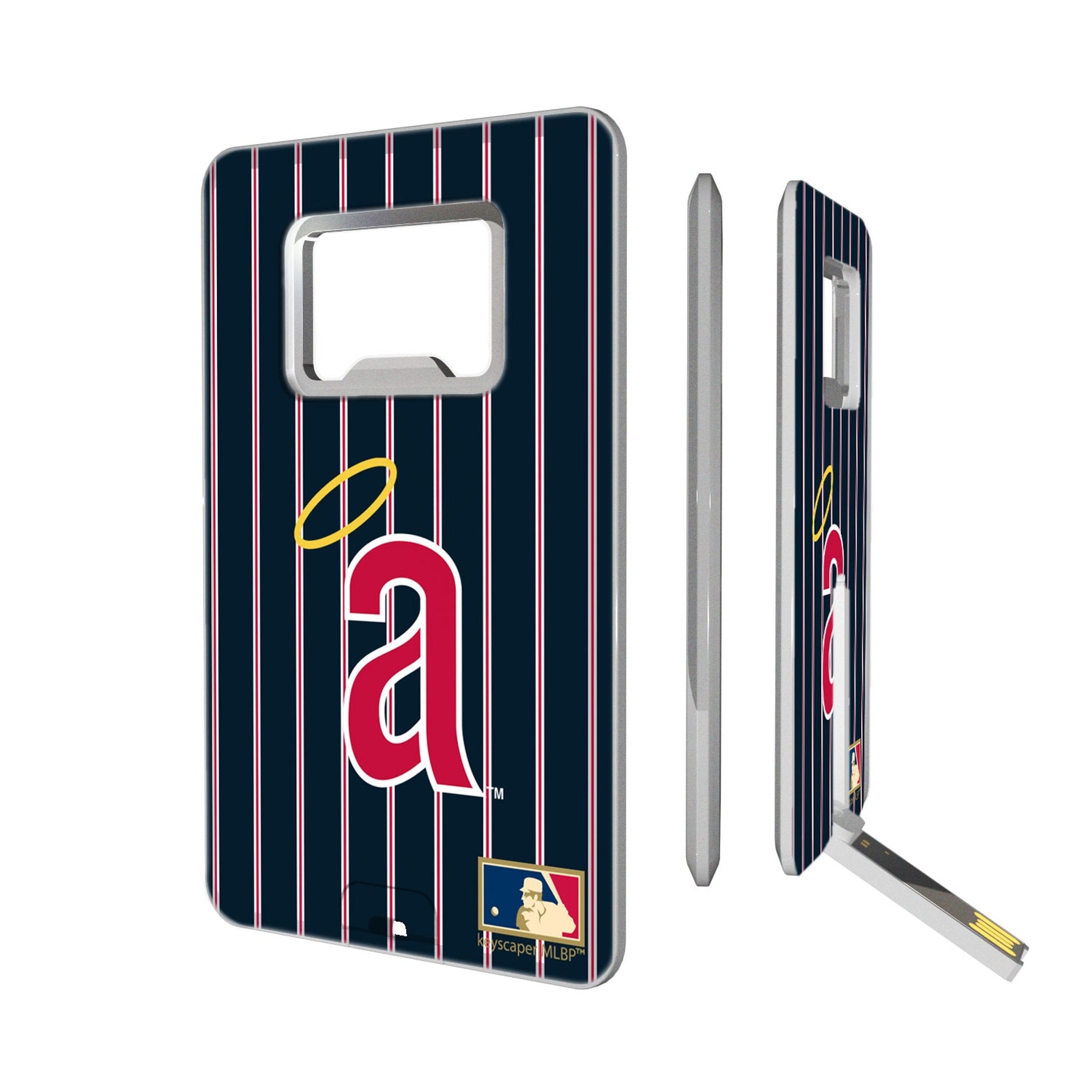 LA Angels 1971 - Cooperstown Collection Pinstripe Credit Card USB Drive with Bottle Opener 32GB - Sports Gifts, Sports Memorabilia, Sports Collectibles, Fan Shop