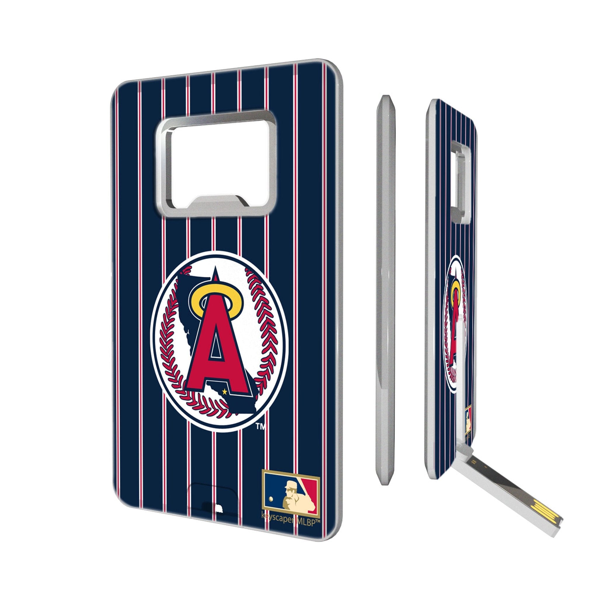 LA Angels 1986-1992 - Cooperstown Collection Pinstripe Credit Card USB Drive with Bottle Opener 32GB - Sports Gifts, Sports Memorabilia, Sports Collectibles, Fan Shop