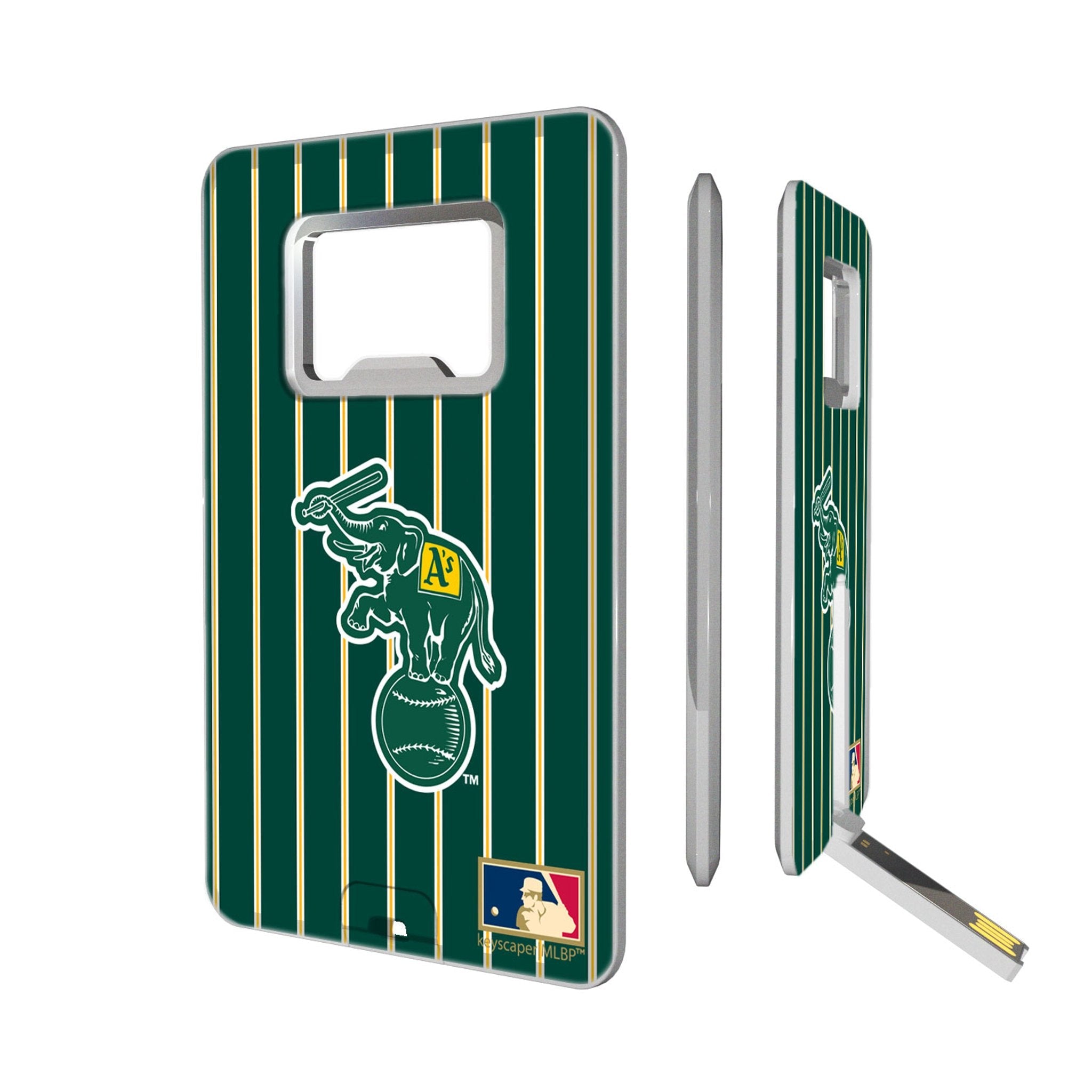 Oakland As  Home 1988 - Cooperstown Collection Pinstripe Credit Card USB Drive with Bottle Opener 32GB - Sports Gifts, Sports Memorabilia, Sports Collectibles, Fan Shop