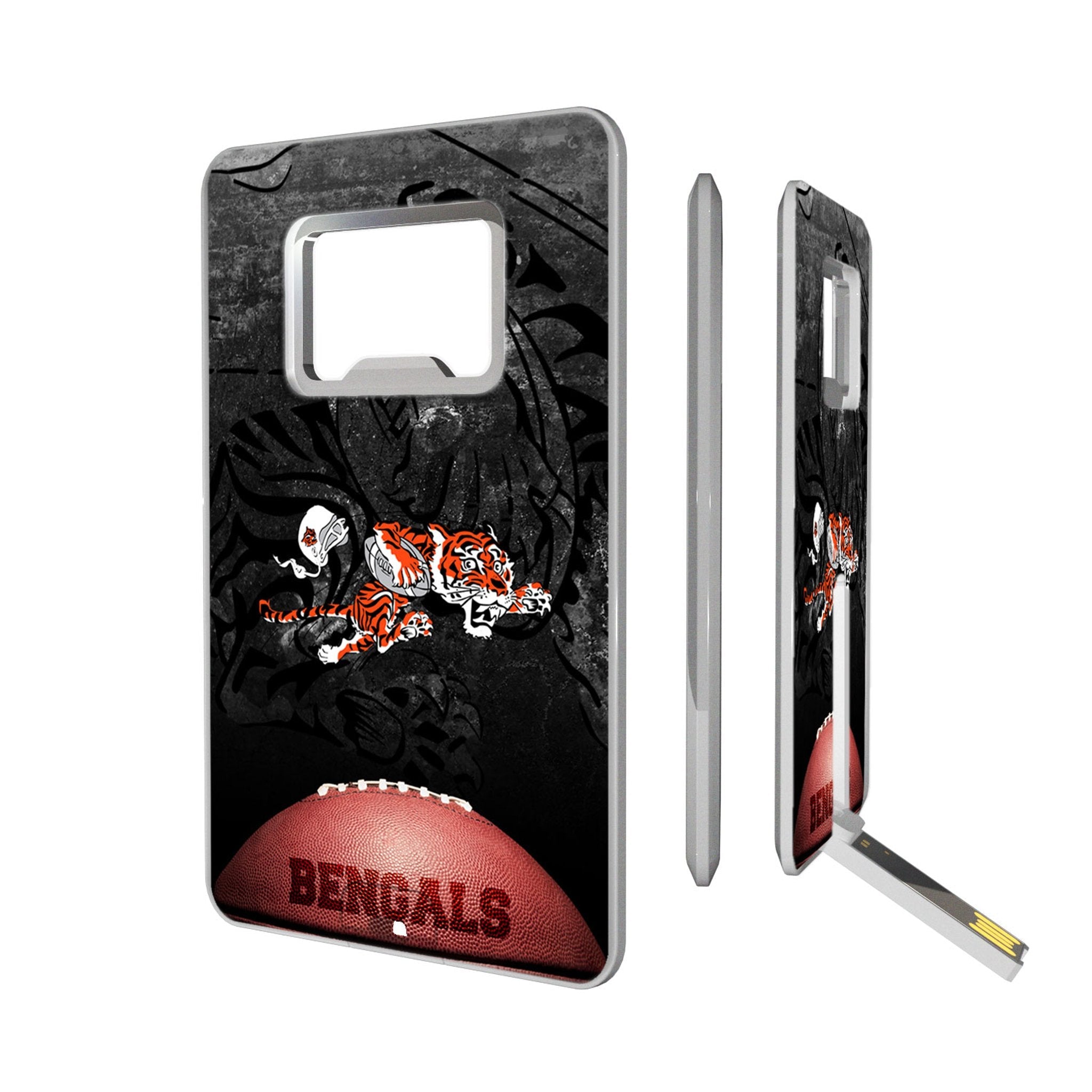 Cincinnati Bengals Historic Collection Legendary Credit Card USB Drive with Bottle Opener 32GB - Sports Gifts, Sports Memorabilia, Sports Collectibles, Fan Shop