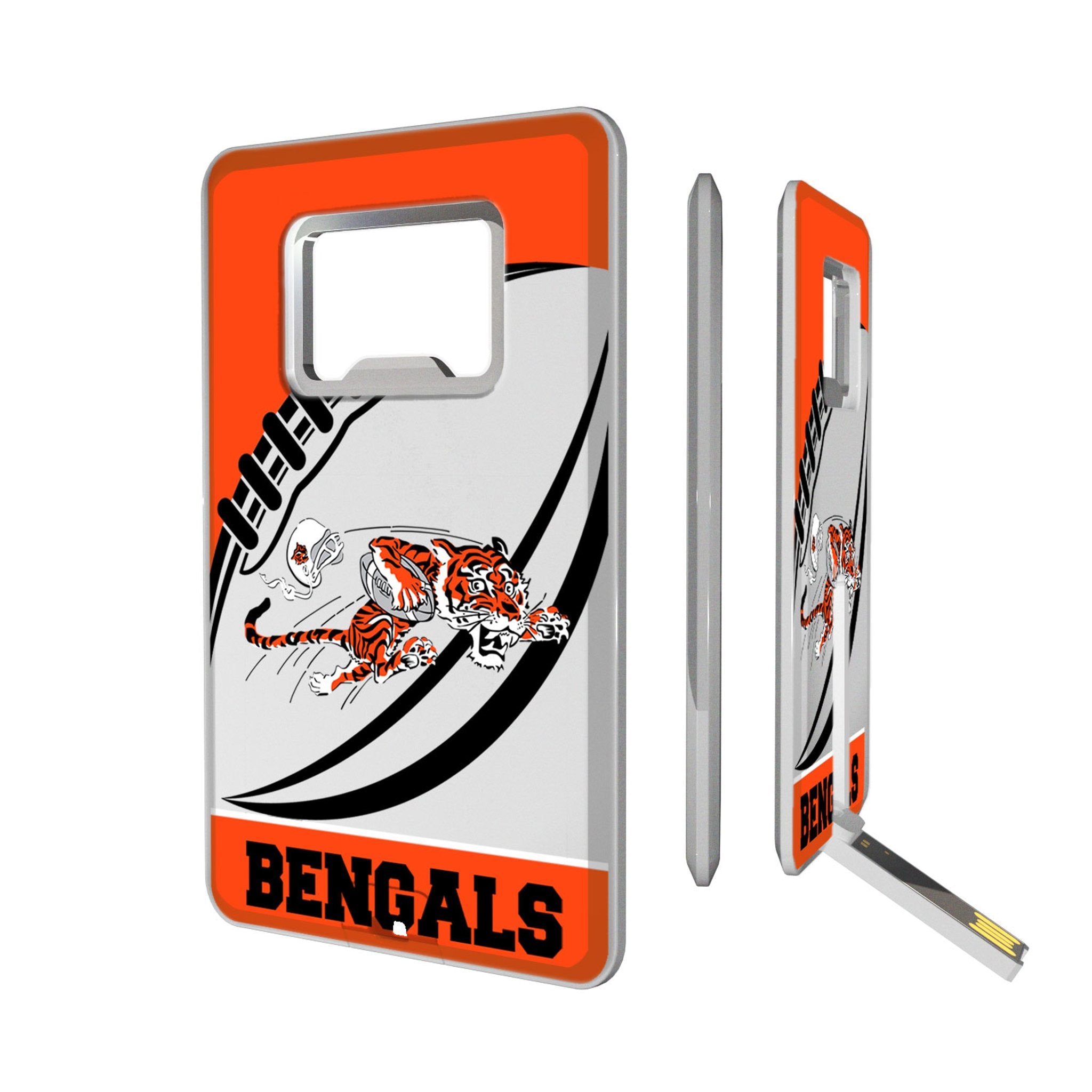 Cincinnati Bengals Historic Collection Passtime Credit Card USB Drive with Bottle Opener 32GB - Sports Gifts, Sports Memorabilia, Sports Collectibles, Fan Shop