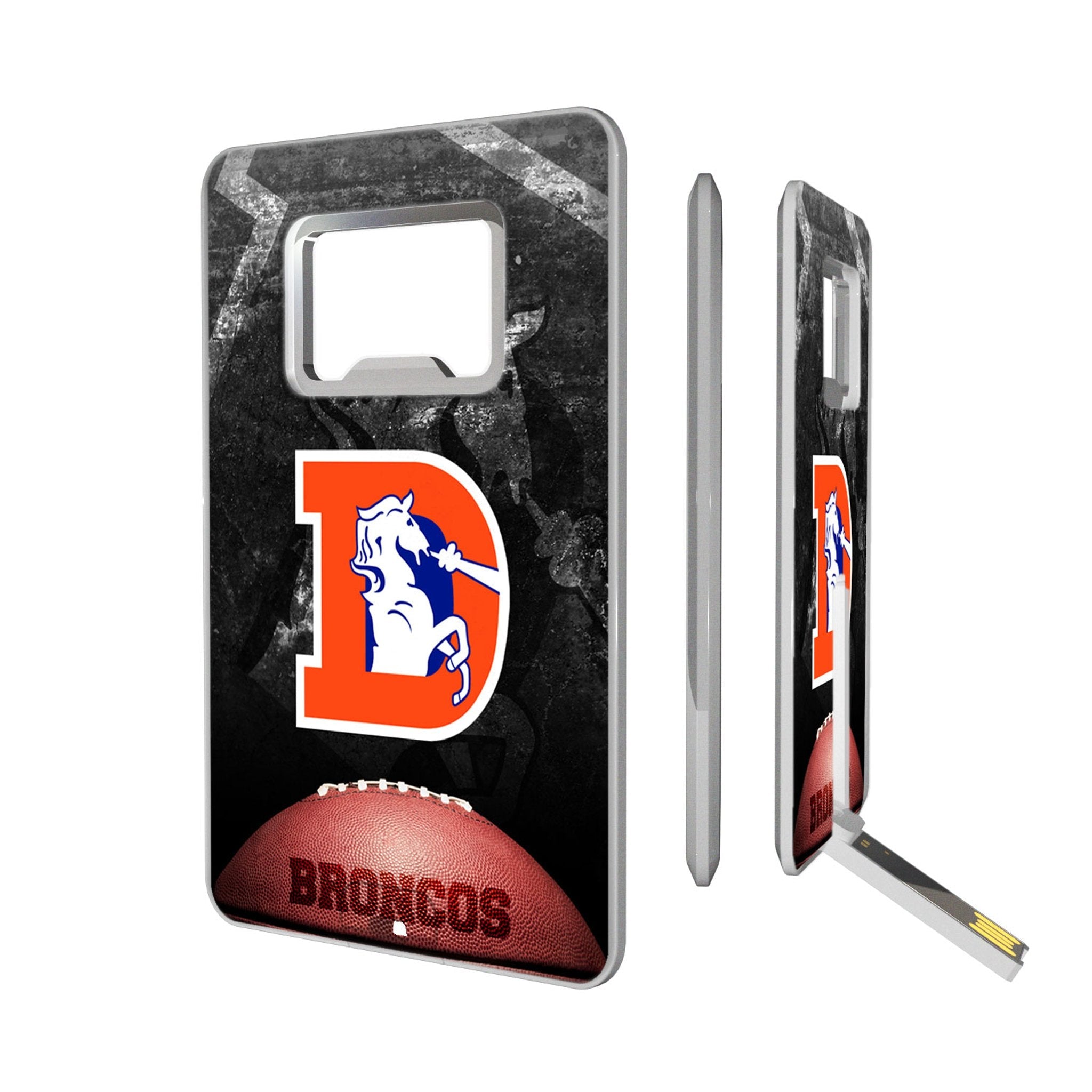 Denver Broncos 1993-1996 Historic Collection Legendary Credit Card USB Drive with Bottle Opener 32GB - Sports Gifts, Sports Memorabilia, Sports Collectibles, Fan Shop