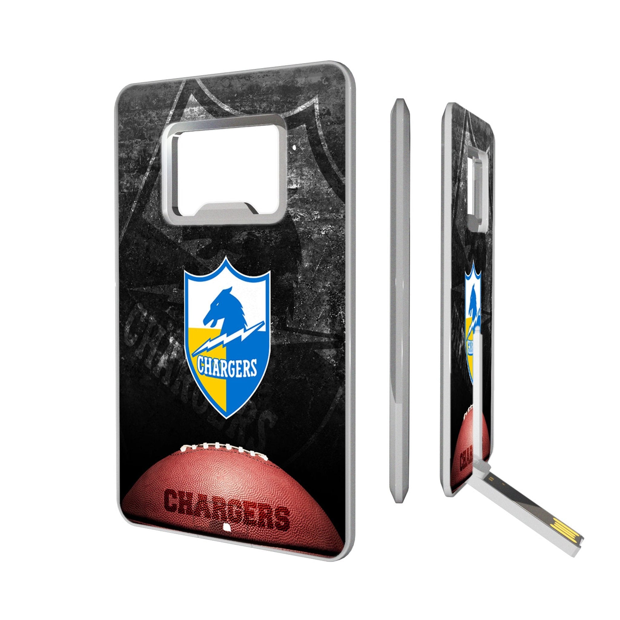 Los Angeles Chargers Historic Collection Legendary Credit Card USB Drive with Bottle Opener 32GB - Sports Gifts, Sports Memorabilia, Sports Collectibles, Fan Shop