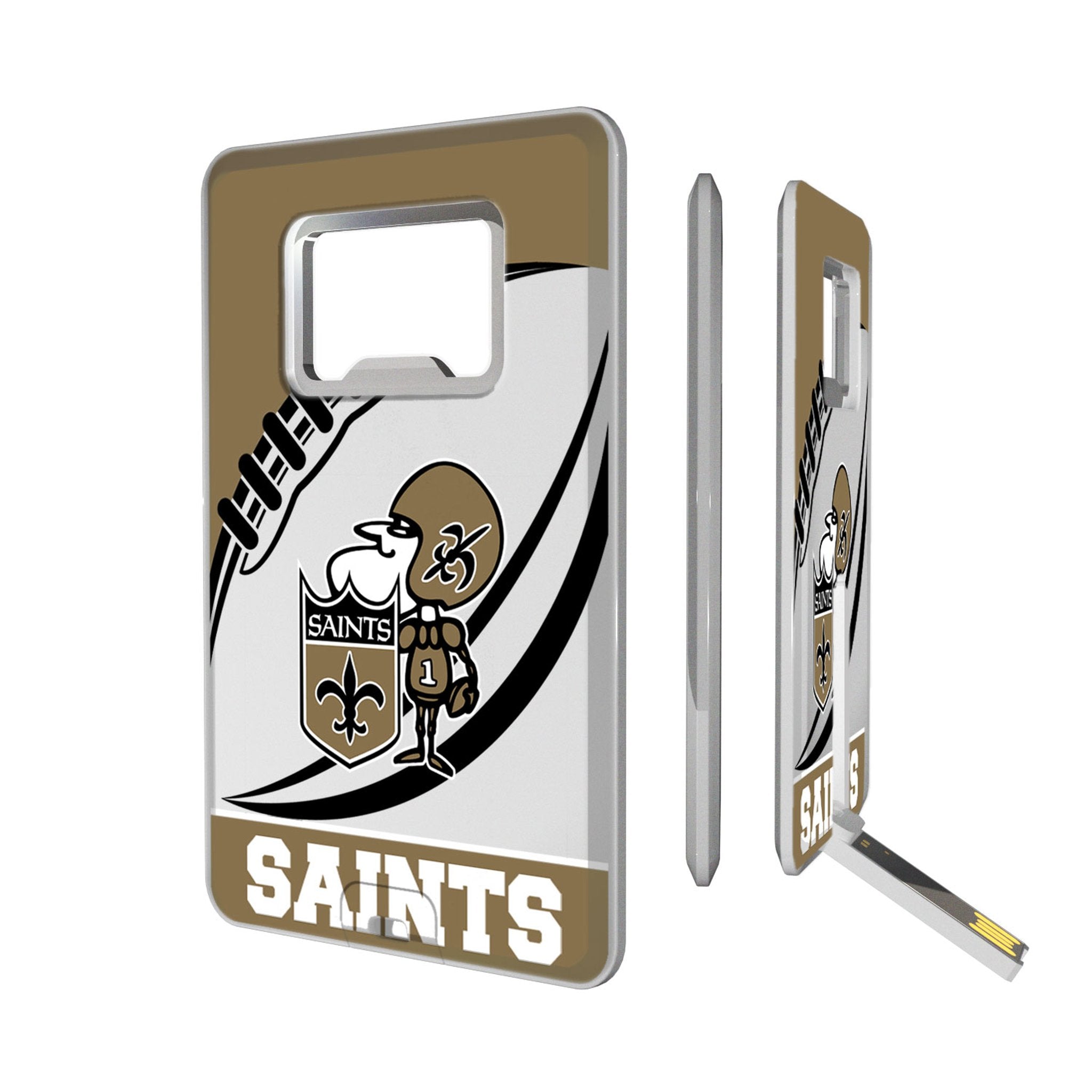 New Orleans Saints Historic Collection Passtime Credit Card USB Drive with Bottle Opener 32GB - Sports Gifts, Sports Memorabilia, Sports Collectibles, Fan Shop