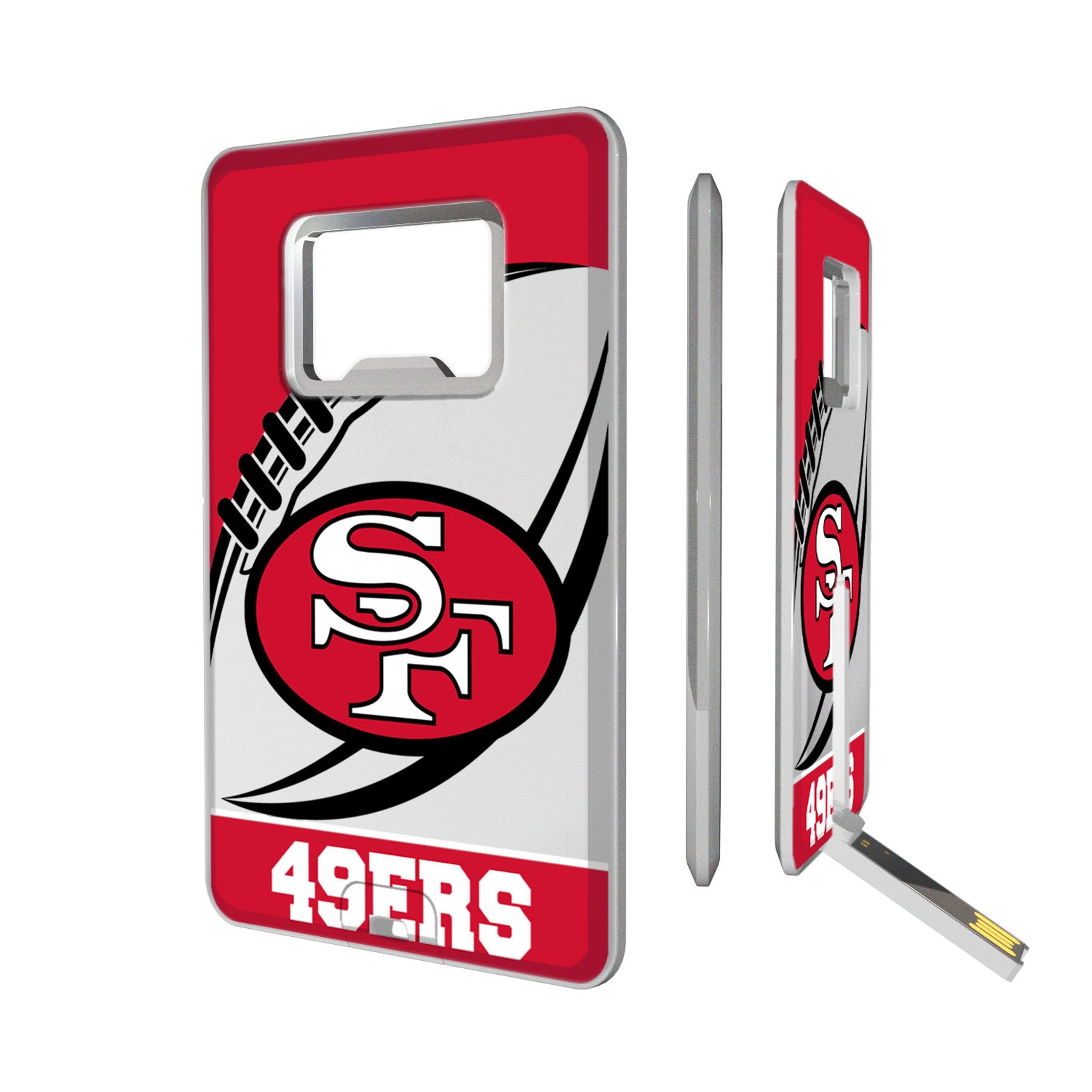 San Francisco 49ers Historic Collection Passtime Credit Card USB Drive with Bottle Opener 32GB - Sports Gifts, Sports Memorabilia, Sports Collectibles, Fan Shop