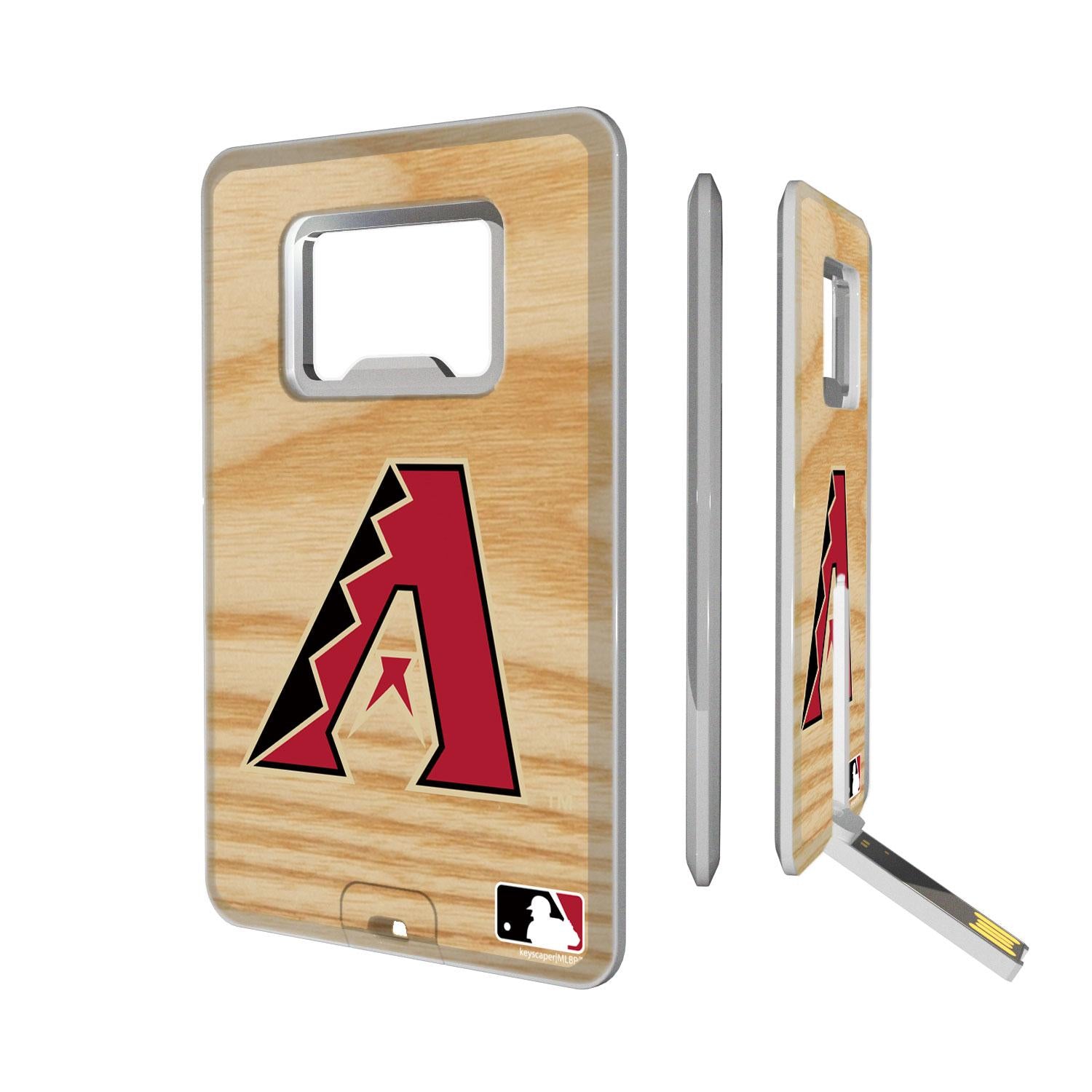 Arizona Diamondbacks Wood Bat Credit Card USB Drive with Bottle Opener 32GB - Sports Gifts, Sports Memorabilia, Sports Collectibles, Fan Shop