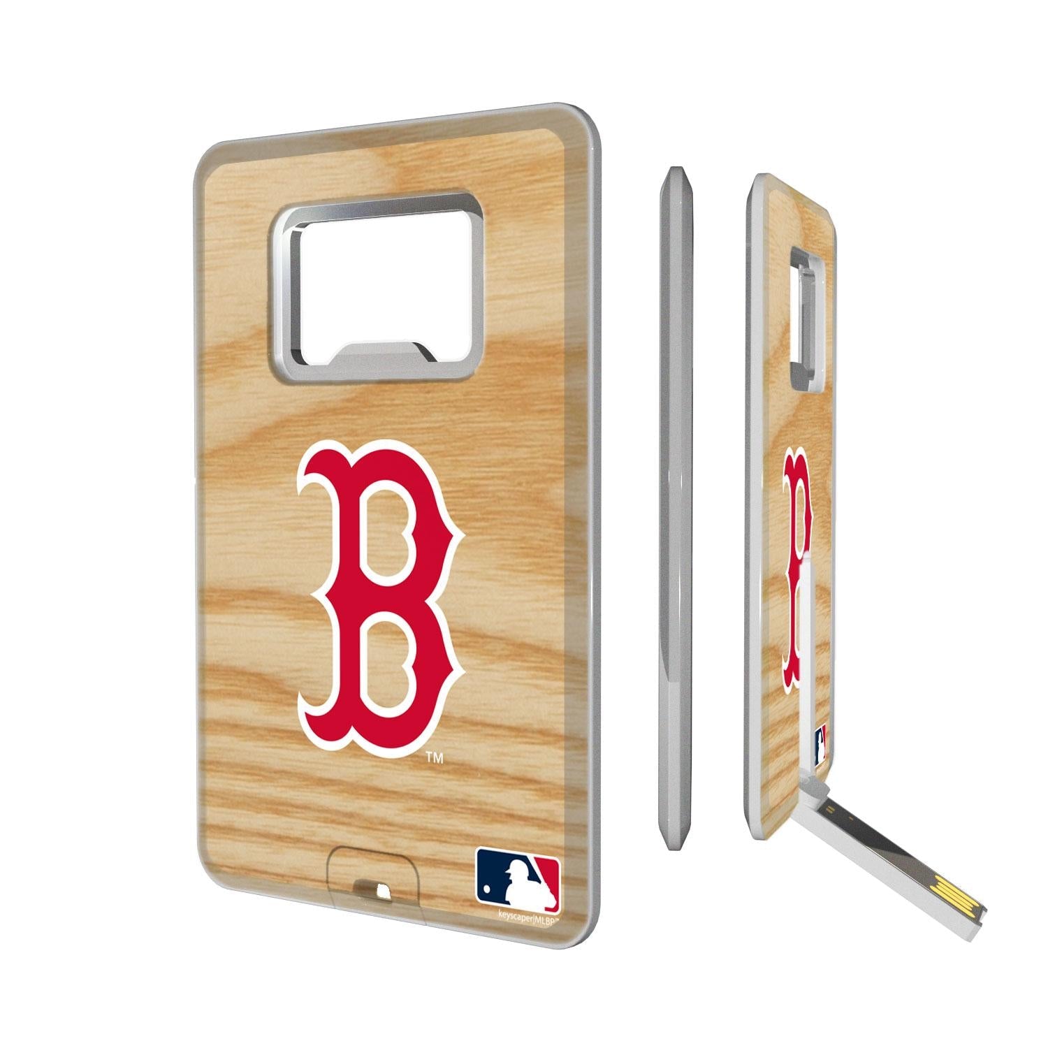 Boston Red Sox Wood Bat Credit Card USB Drive with Bottle Opener 32GB - Sports Gifts, Sports Memorabilia, Sports Collectibles, Fan Shop