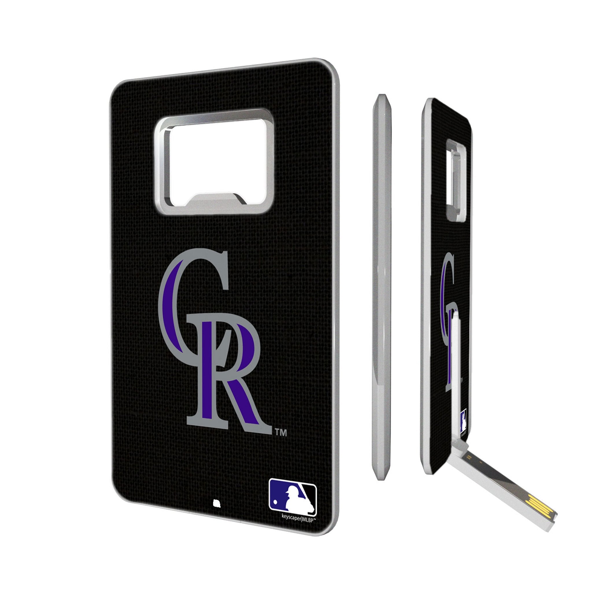 Colorado Rockies Solid Credit Card USB Drive with Bottle Opener 32GB - Sports Gifts, Sports Memorabilia, Sports Collectibles, Fan Shop