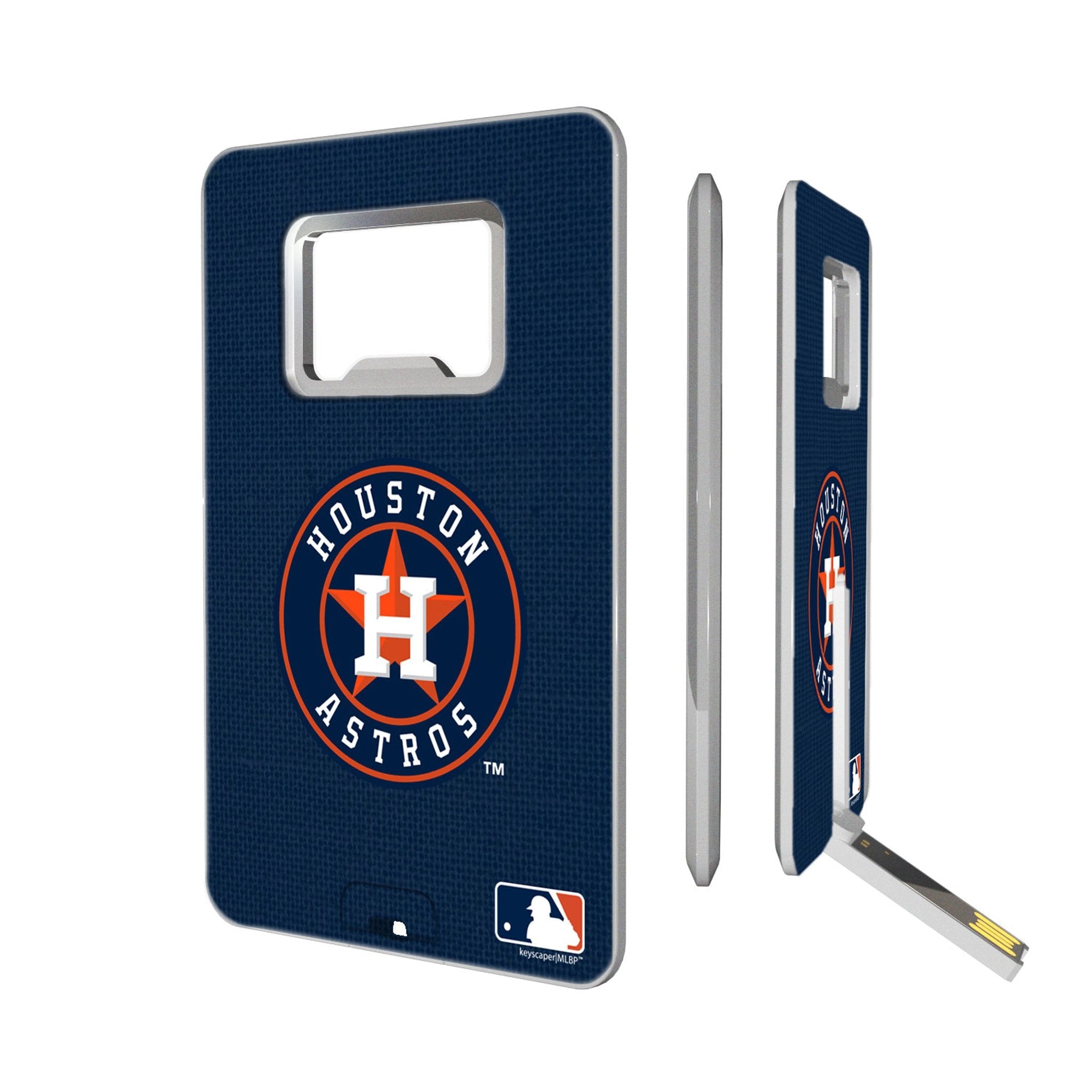 Houston Astros Solid Credit Card USB Drive with Bottle Opener 32GB - Sports Gifts, Sports Memorabilia, Sports Collectibles, Fan Shop