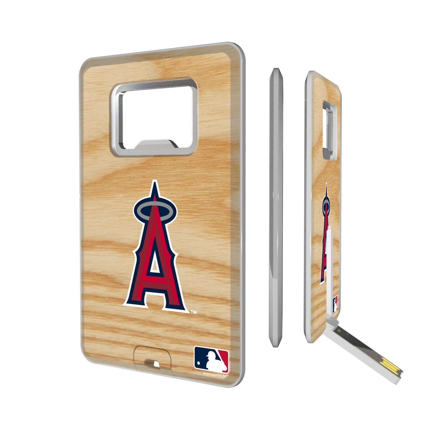 Los Angeles Angels Wood Bat Credit Card USB Drive with Bottle Opener 32GB - Sports Gifts, Sports Memorabilia, Sports Collectibles, Fan Shop