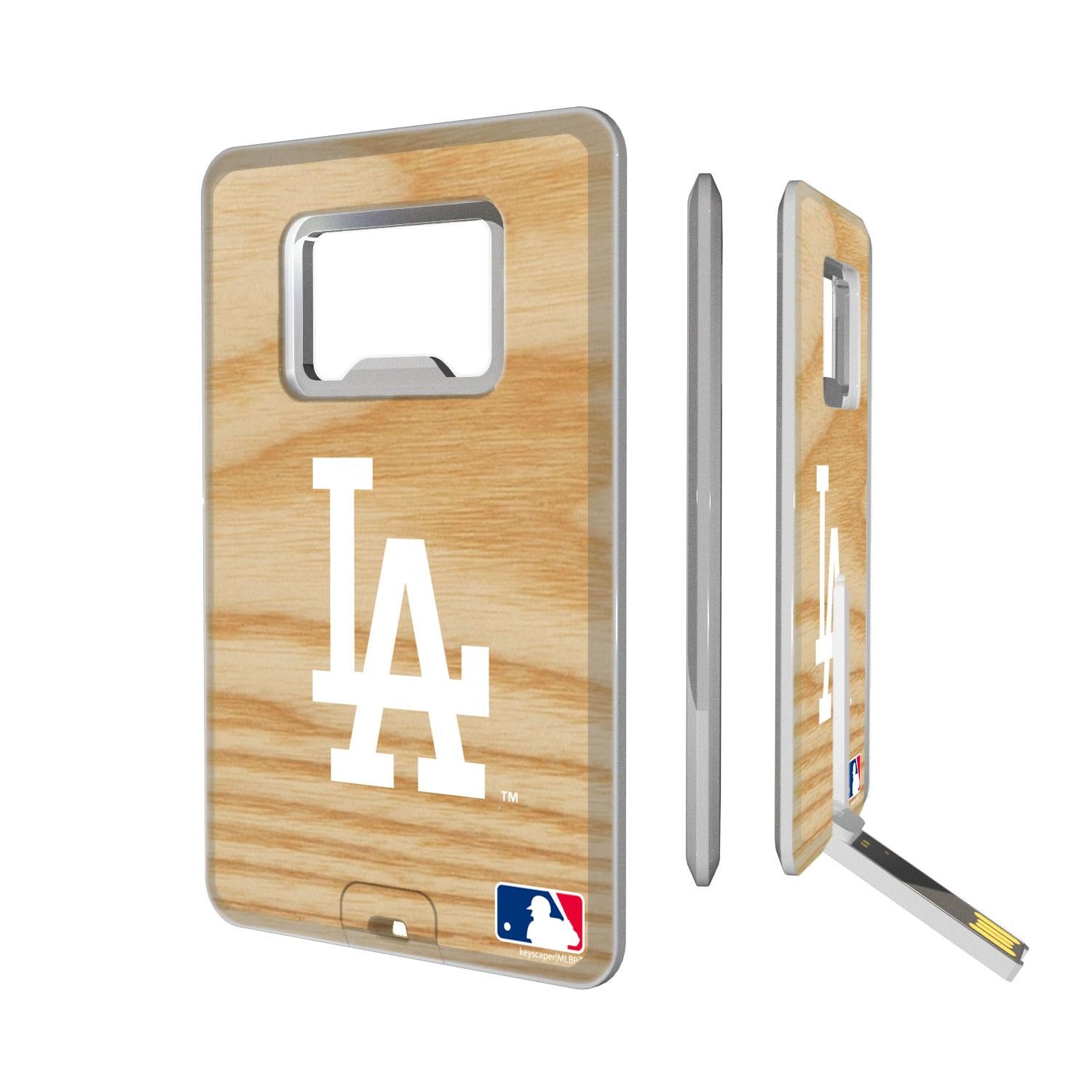 LA Dodgers Wood Bat Credit Card USB Drive with Bottle Opener 32GB - Sports Gifts, Sports Memorabilia, Sports Collectibles, Fan Shop