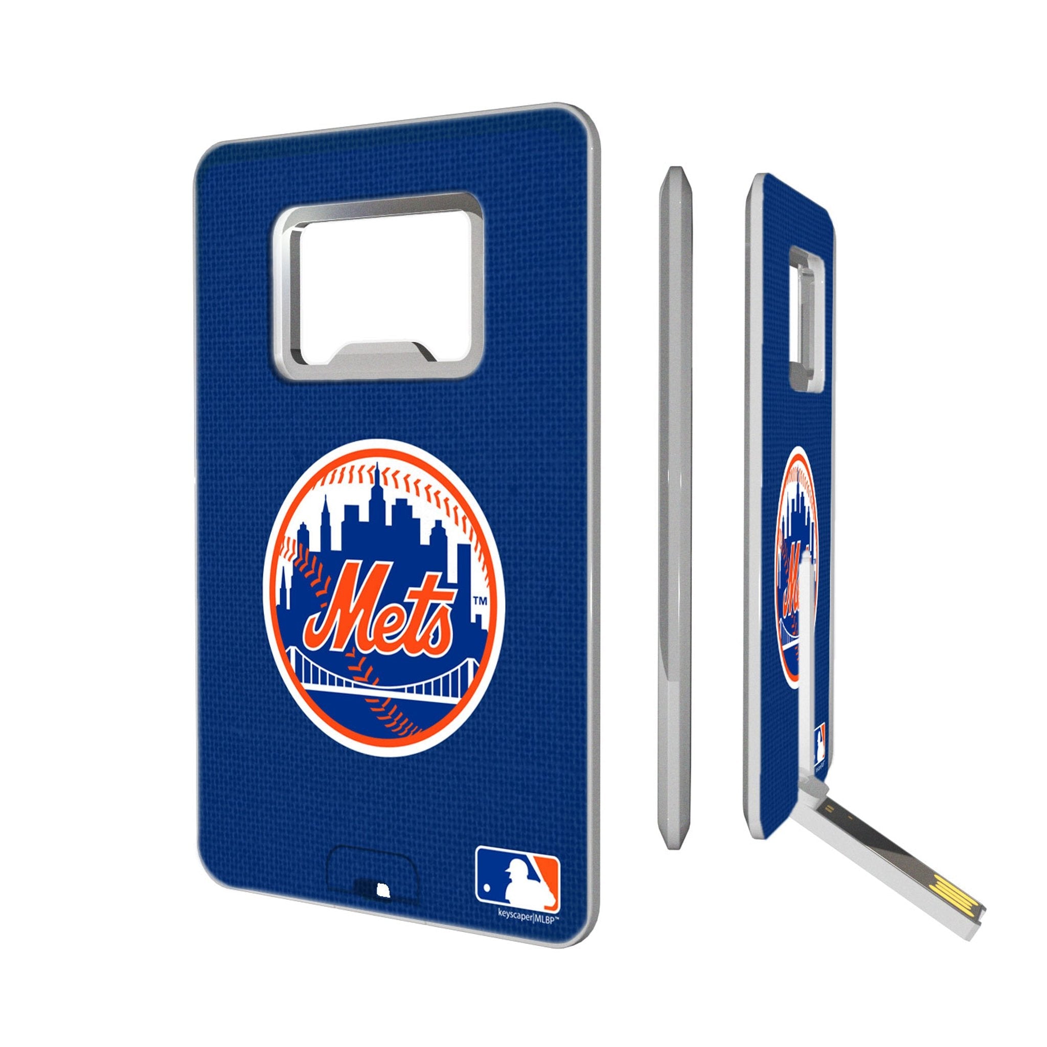 New York Mets Solid Credit Card USB Drive with Bottle Opener 32GB - Sports Gifts, Sports Memorabilia, Sports Collectibles, Fan Shop