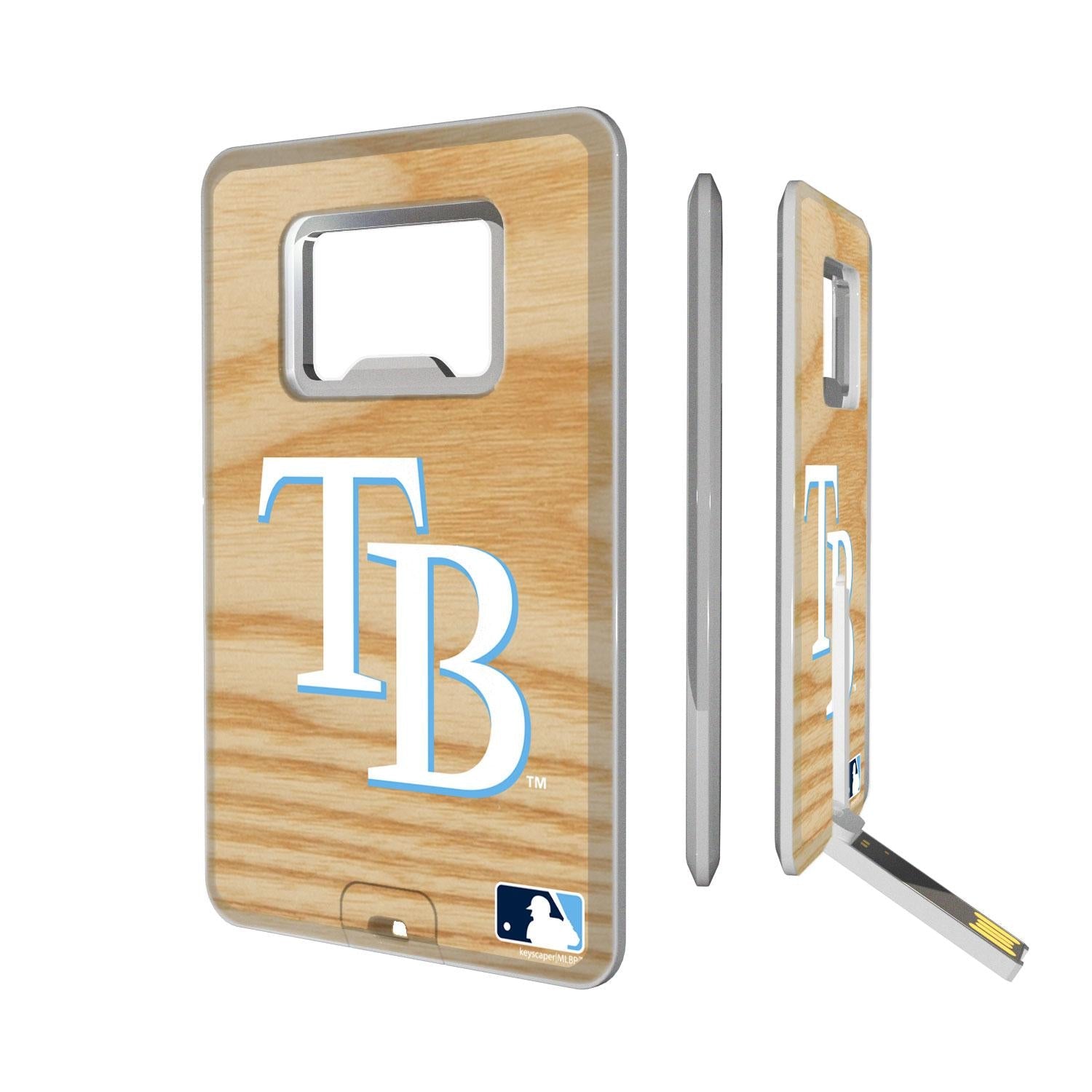 Tampa Bay Rays Wood Bat Credit Card USB Drive with Bottle Opener 32GB - Sports Gifts, Sports Memorabilia, Sports Collectibles, Fan Shop