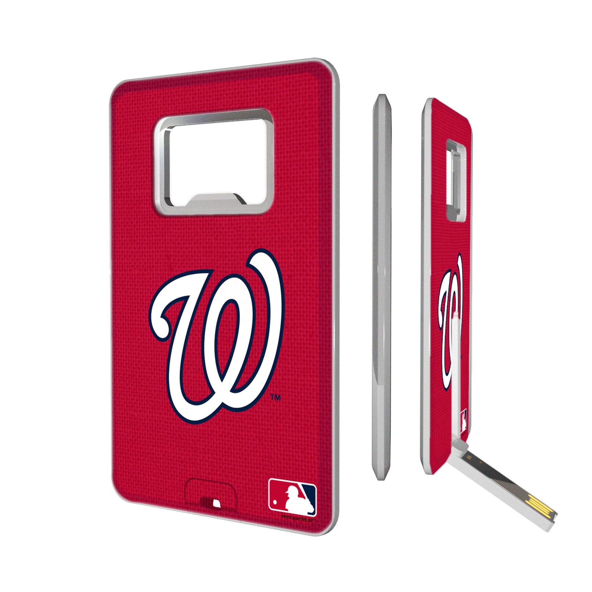 Washington Nationals Solid Credit Card USB Drive with Bottle Opener 32GB - Sports Gifts, Sports Memorabilia, Sports Collectibles, Fan Shop