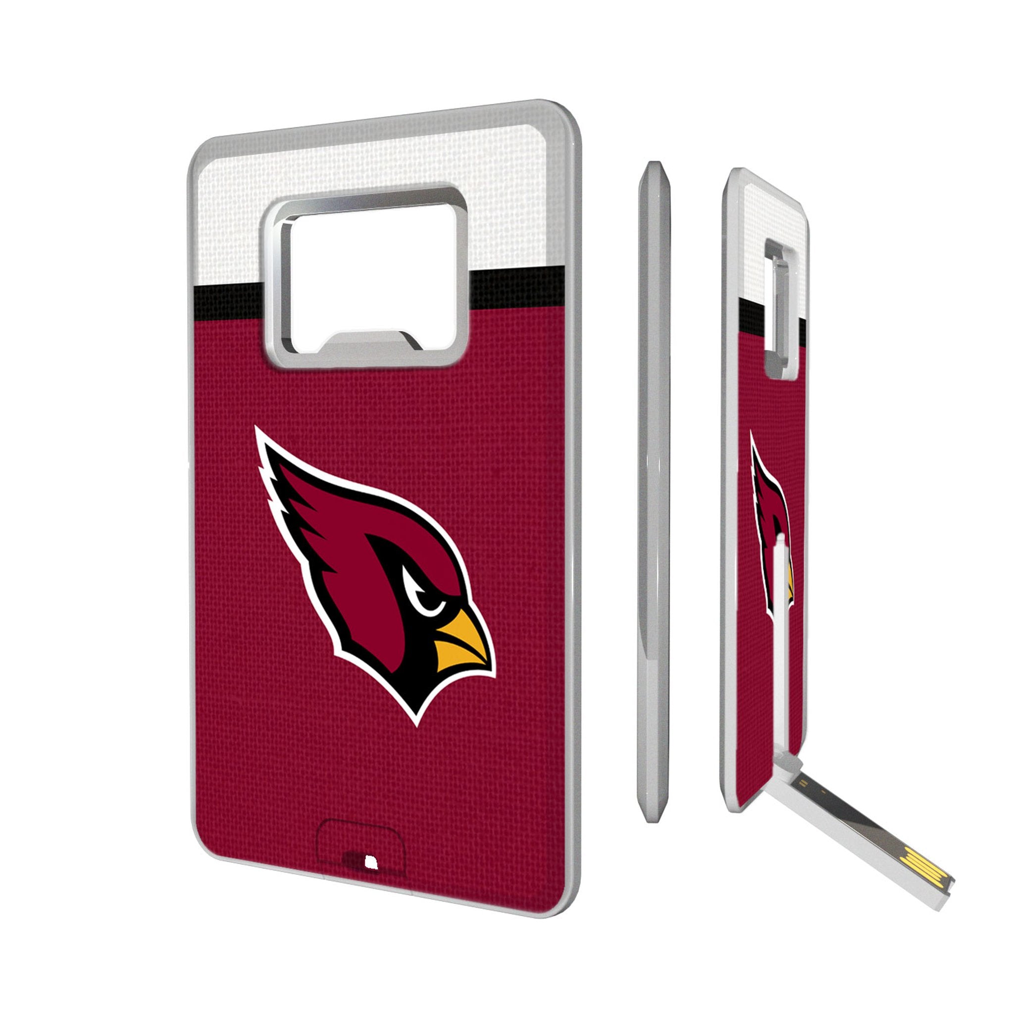 Arizona Cardinals Stripe Credit Card USB Drive with Bottle Opener 32GB - Sports Gifts, Sports Memorabilia, Sports Collectibles, Fan Shop
