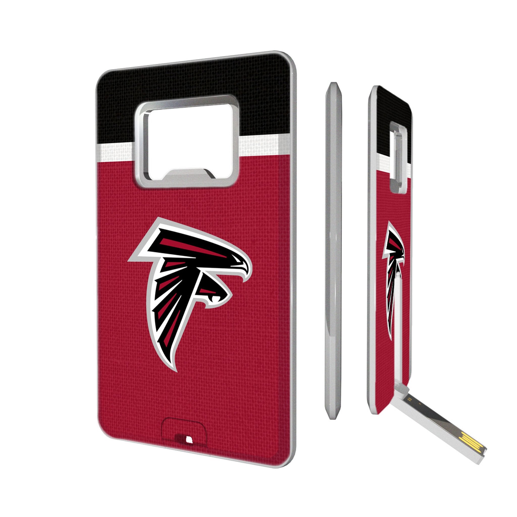 Atlanta Falcons Stripe Credit Card USB Drive with Bottle Opener 32GB - Sports Gifts, Sports Memorabilia, Sports Collectibles, Fan Shop