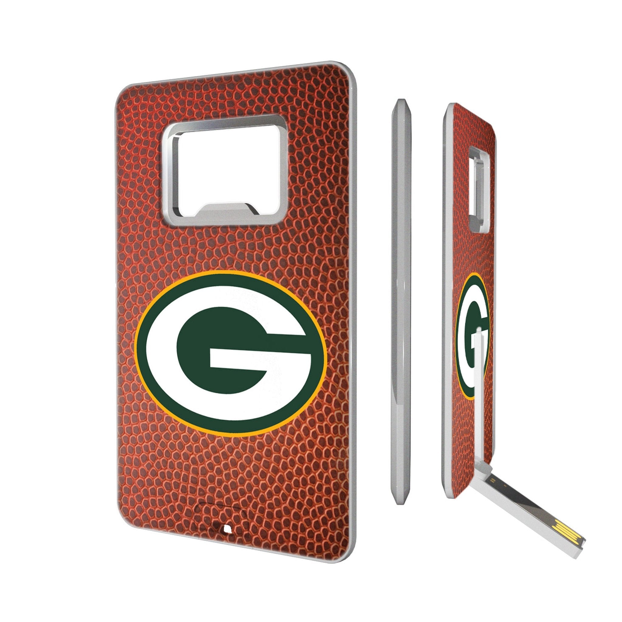 Green Bay Packers Football Credit Card USB Drive with Bottle Opener 32GB - Sports Gifts, Sports Memorabilia, Sports Collectibles, Fan Shop
