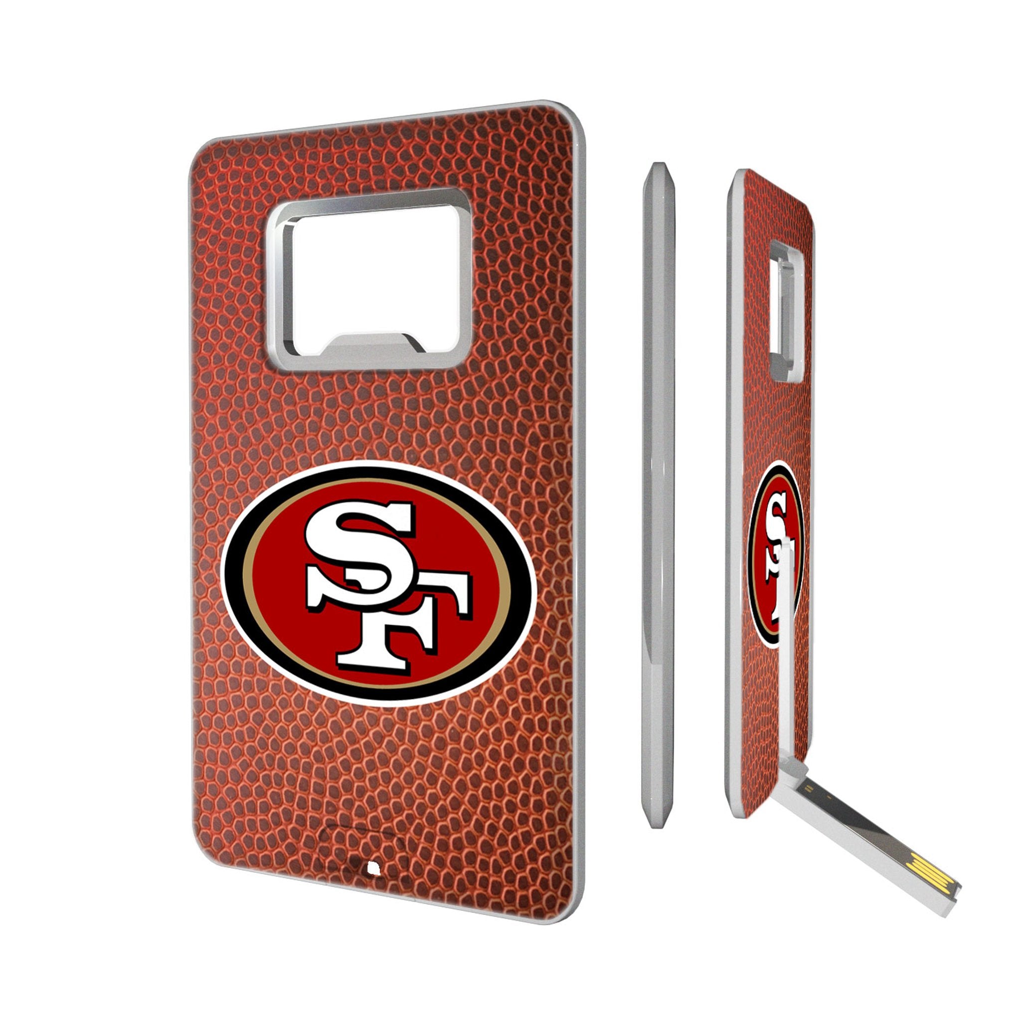 San Francisco 49ers Football Credit Card USB Drive with Bottle Opener 32GB - Sports Gifts, Sports Memorabilia, Sports Collectibles, Fan Shop