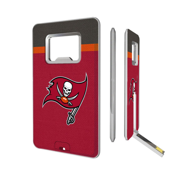 Tampa Bay Buccaneers Stripe Credit Card USB Drive with Bottle Opener 32GB-0