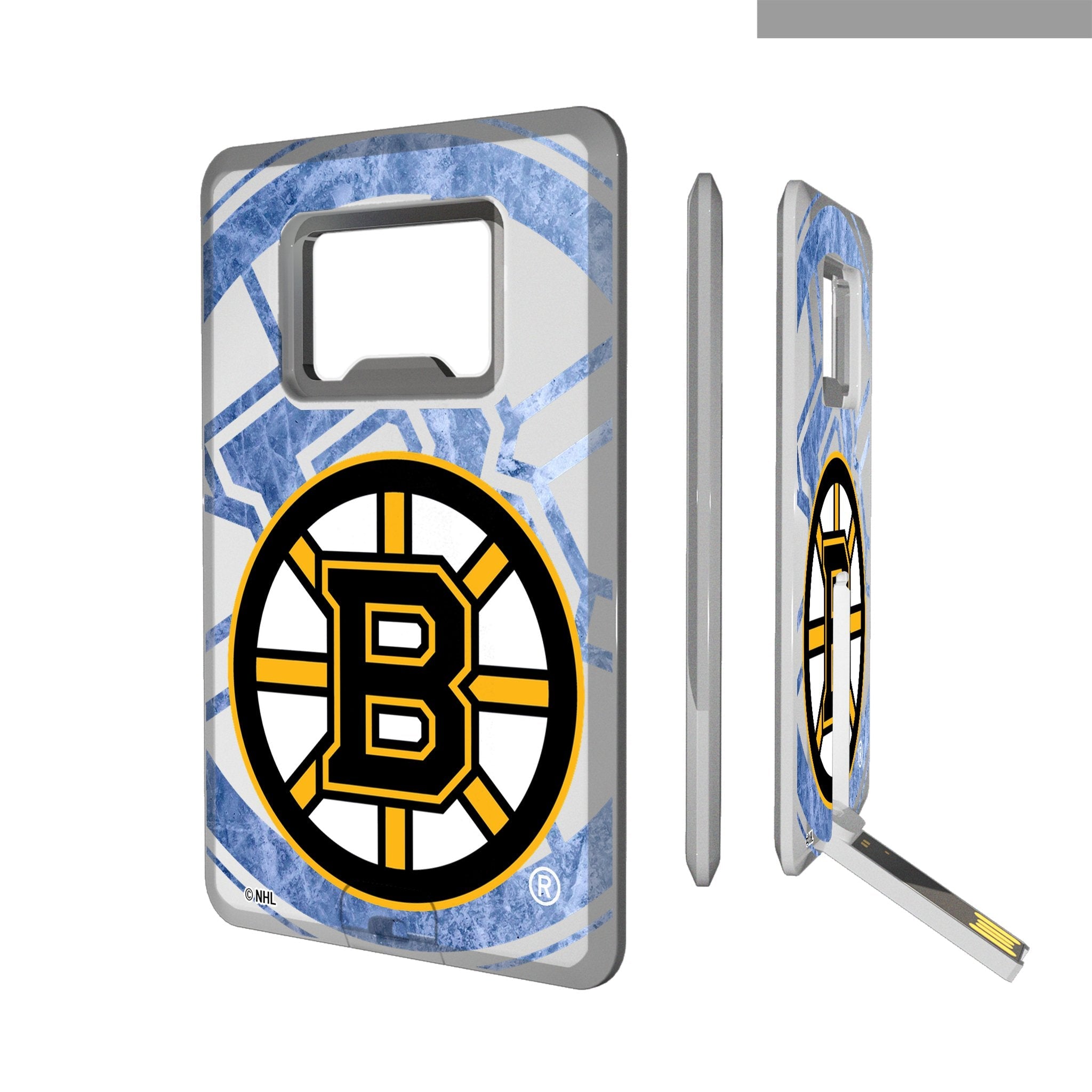 Boston Bruins Ice Tilt Credit Card USB Drive with Bottle Opener 32GB - Sports Gifts, Sports Memorabilia, Sports Collectibles, Fan Shop