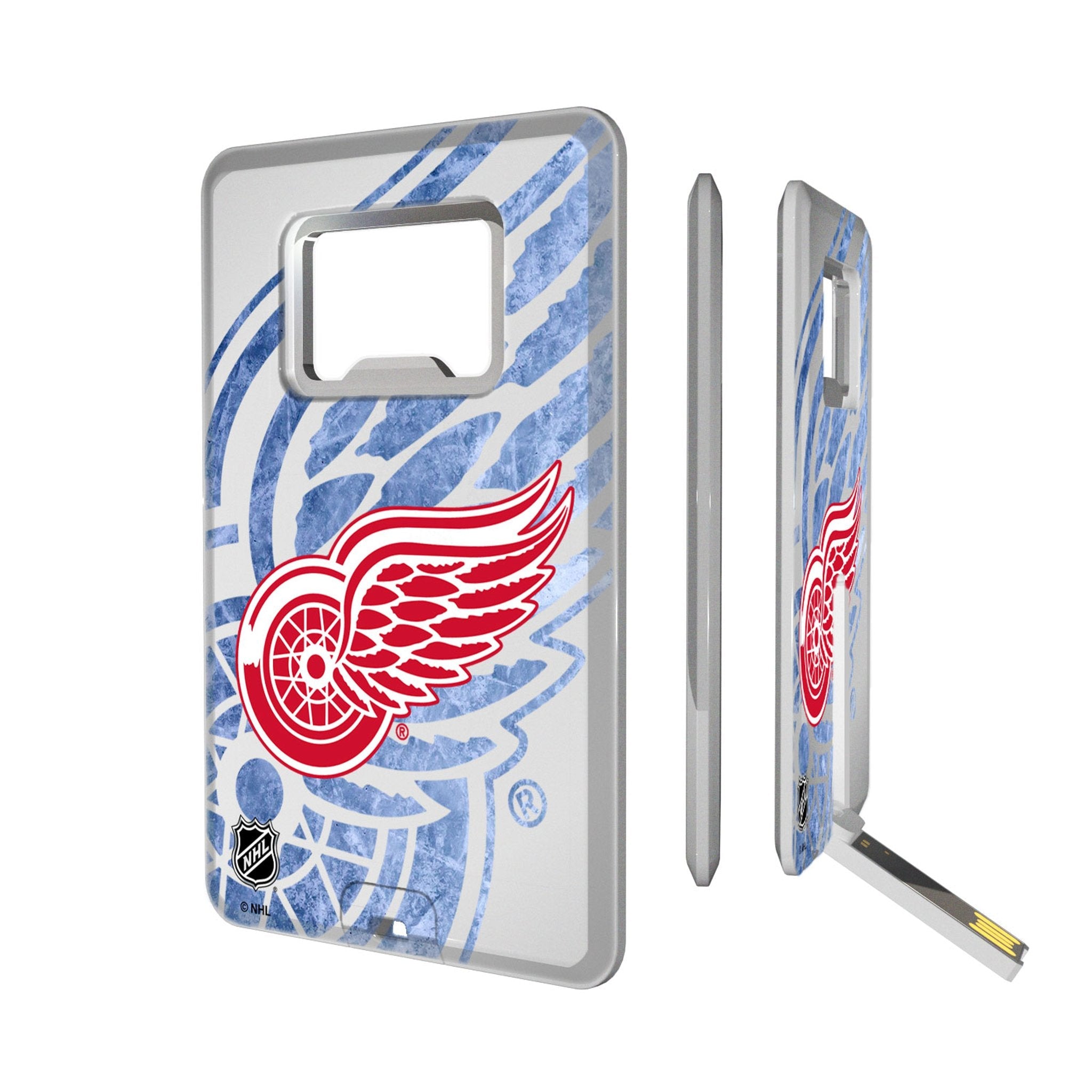 Detroit Red Wings Ice Tilt Credit Card USB Drive with Bottle Opener 32GB - Sports Gifts, Sports Memorabilia, Sports Collectibles, Fan Shop