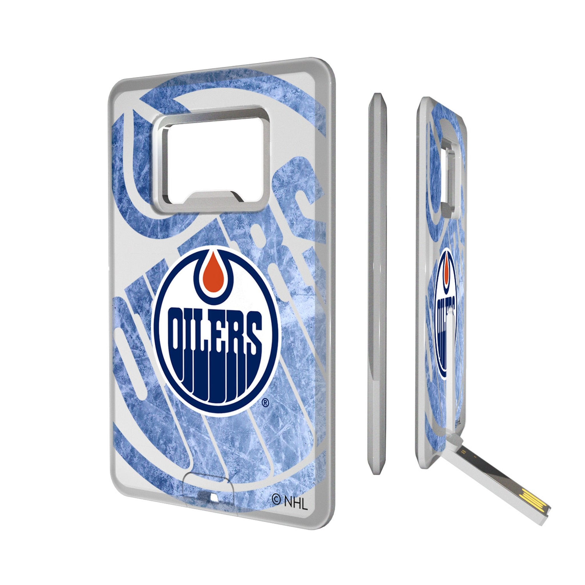 Edmonton Oilers Ice Tilt Credit Card USB Drive with Bottle Opener 32GB - Sports Gifts, Sports Memorabilia, Sports Collectibles, Fan Shop