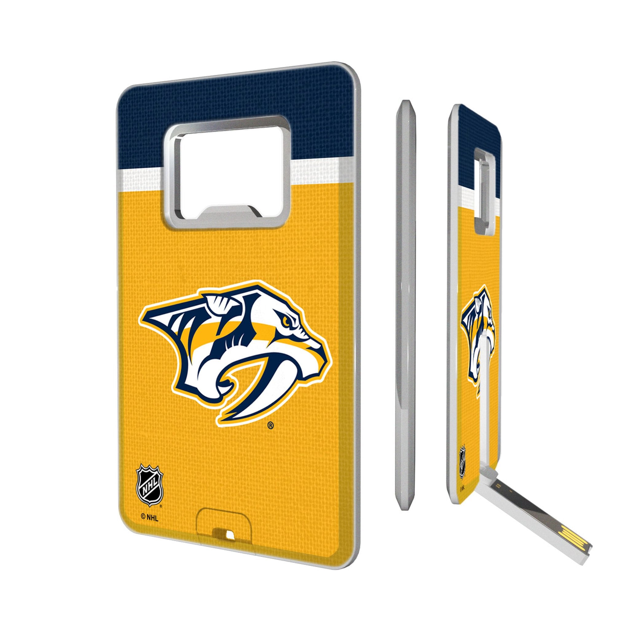 Nashville Predators Stripe Credit Card USB Drive with Bottle Opener 32GB - Sports Gifts, Sports Memorabilia, Sports Collectibles, Fan Shop