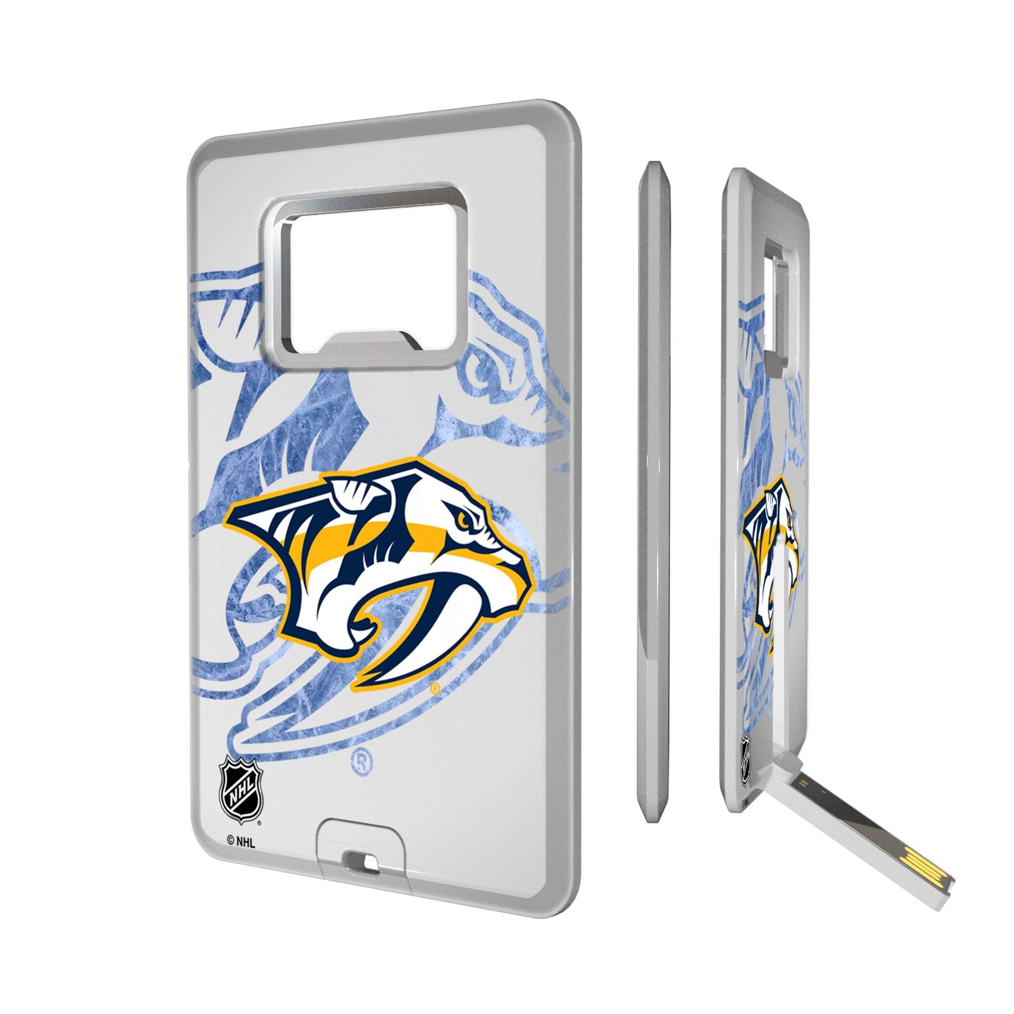 Nashville Predators Ice Tilt Credit Card USB Drive with Bottle Opener 32GB - Sports Gifts, Sports Memorabilia, Sports Collectibles, Fan Shop