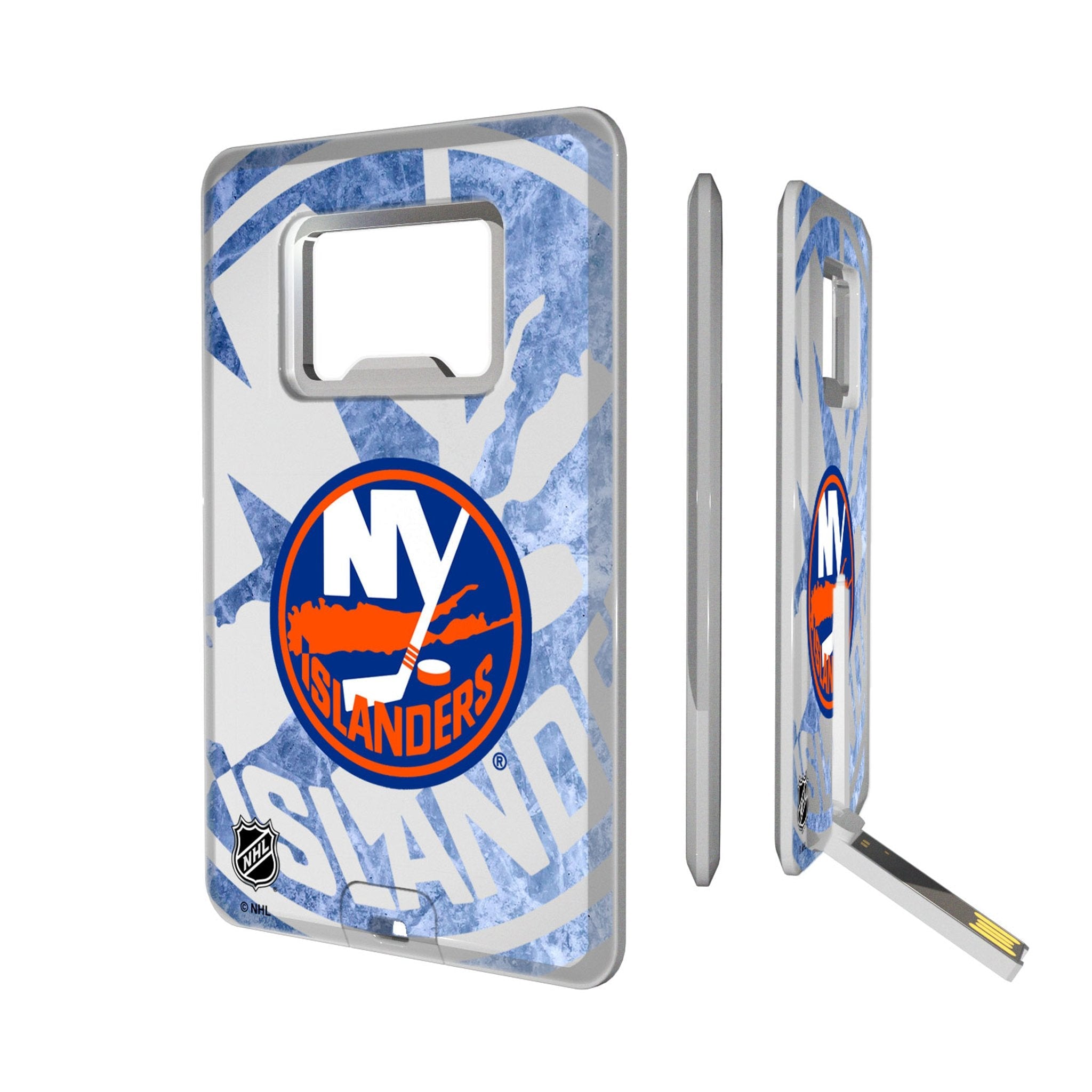 New York Islanders Ice Tilt Credit Card USB Drive with Bottle Opener 32GB - Sports Gifts, Sports Memorabilia, Sports Collectibles, Fan Shop