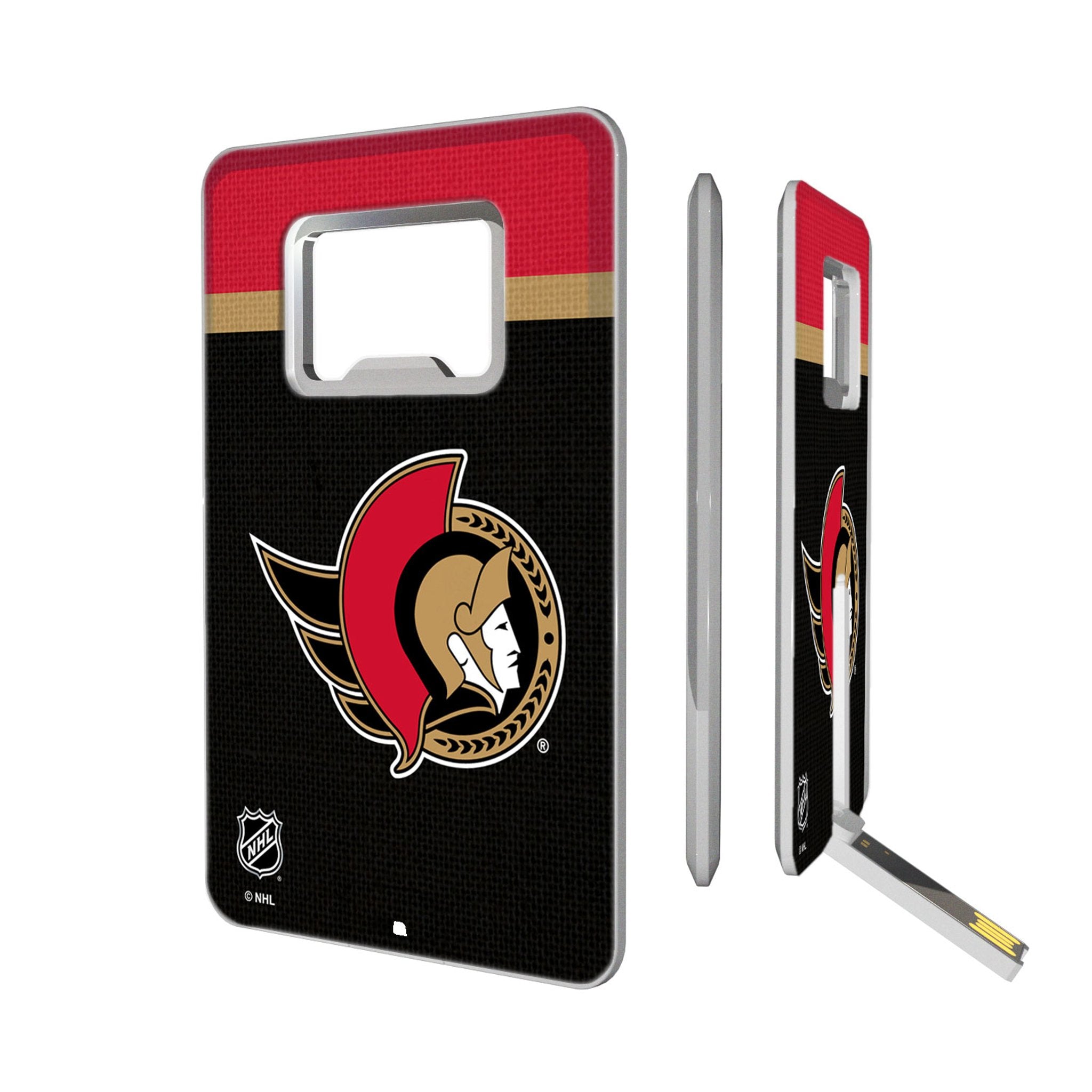 Ottawa Senators Stripe Credit Card USB Drive with Bottle Opener 32GB - Sports Gifts, Sports Memorabilia, Sports Collectibles, Fan Shop