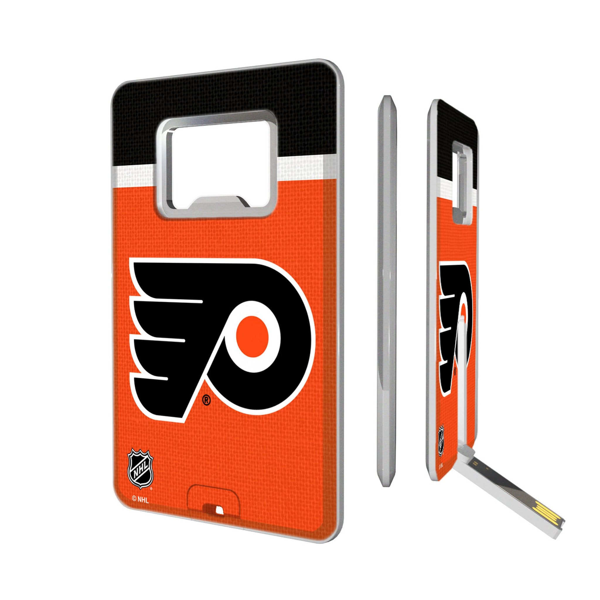 Philadelphia Flyers Stripe Credit Card USB Drive with Bottle Opener 32GB - Sports Gifts, Sports Memorabilia, Sports Collectibles, Fan Shop