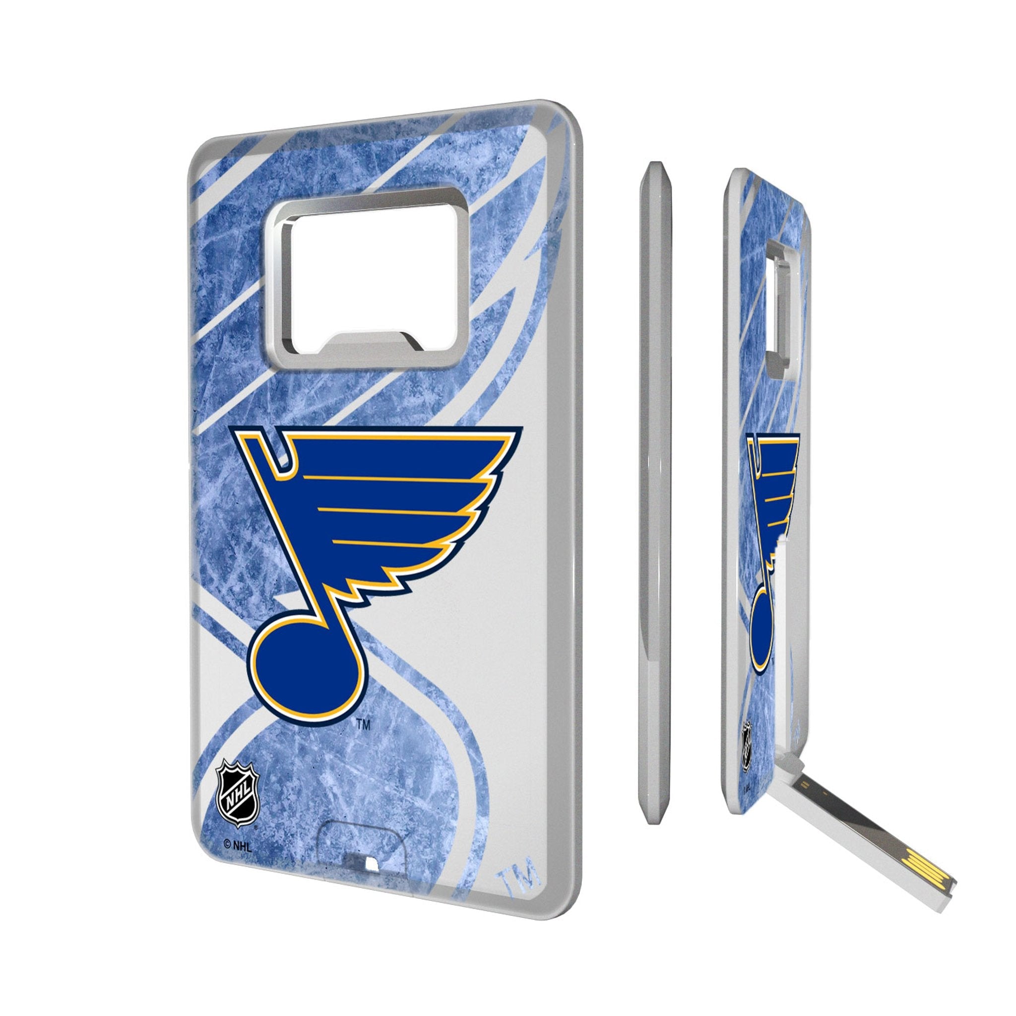 St. Louis Blues Ice Tilt Credit Card USB Drive with Bottle Opener 32GB - Sports Gifts, Sports Memorabilia, Sports Collectibles, Fan Shop