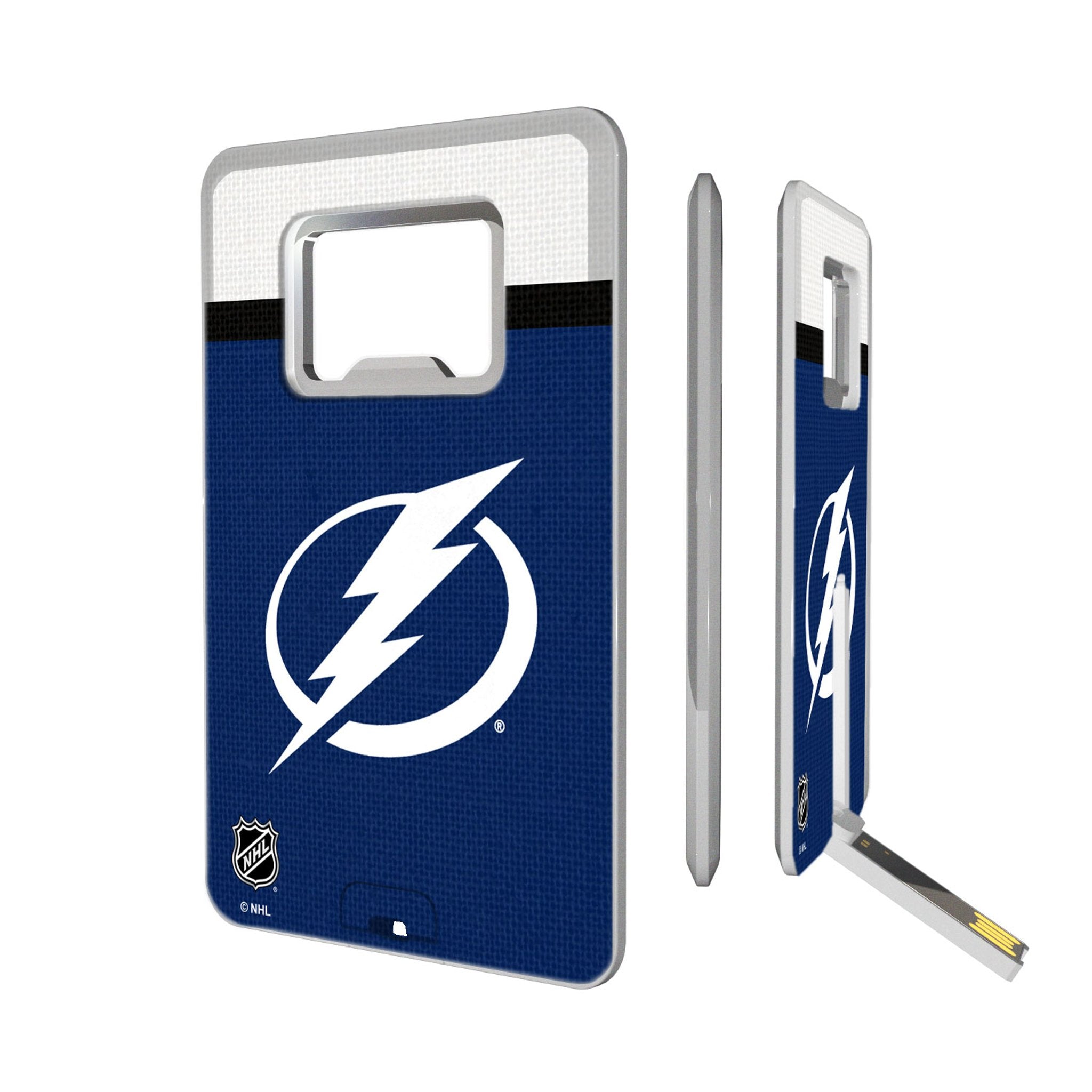 Tampa Bay Lightning Stripe Credit Card USB Drive with Bottle Opener 32GB - Sports Gifts, Sports Memorabilia, Sports Collectibles, Fan Shop
