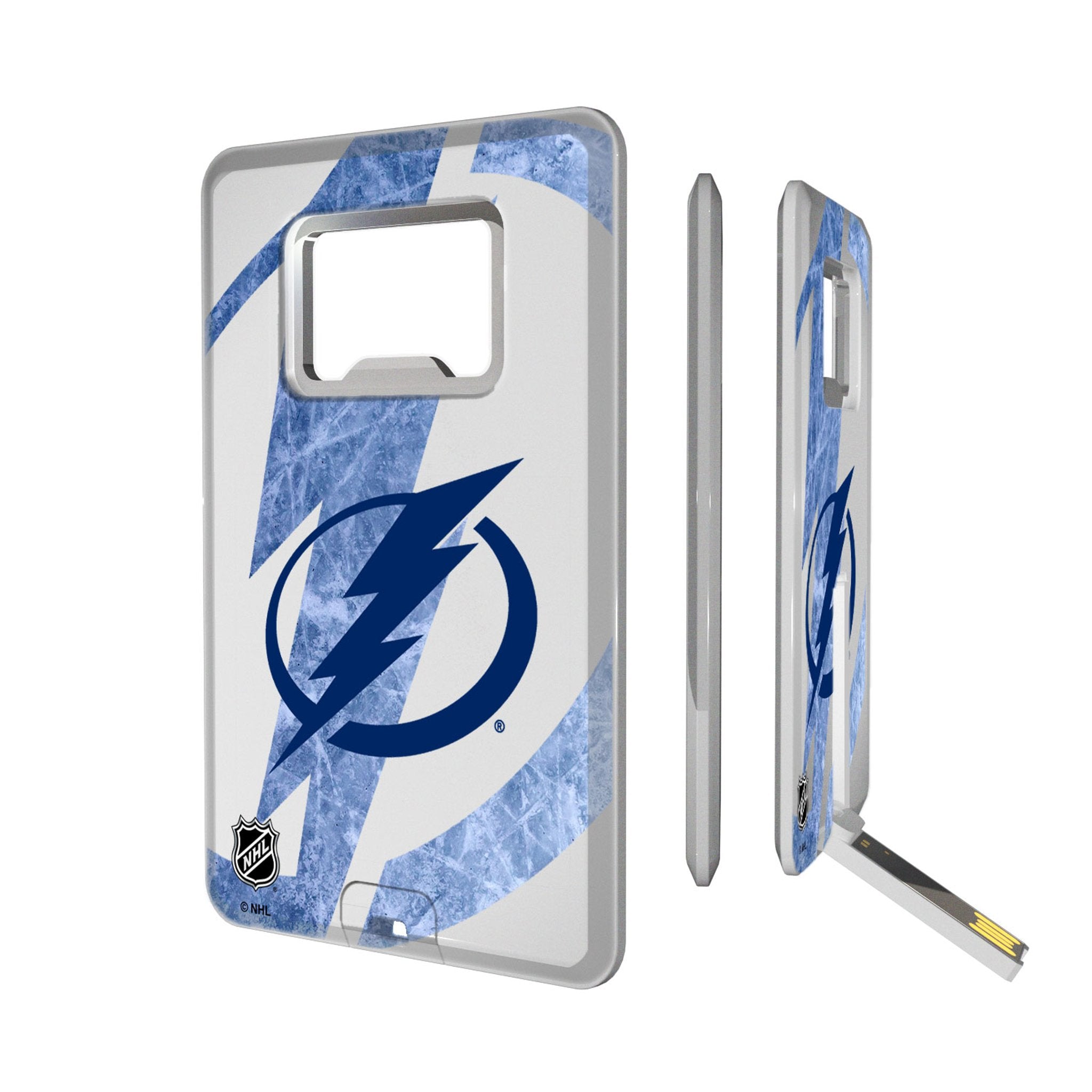 Tampa Bay Lightning Ice Tilt Credit Card USB Drive with Bottle Opener 32GB - Sports Gifts, Sports Memorabilia, Sports Collectibles, Fan Shop
