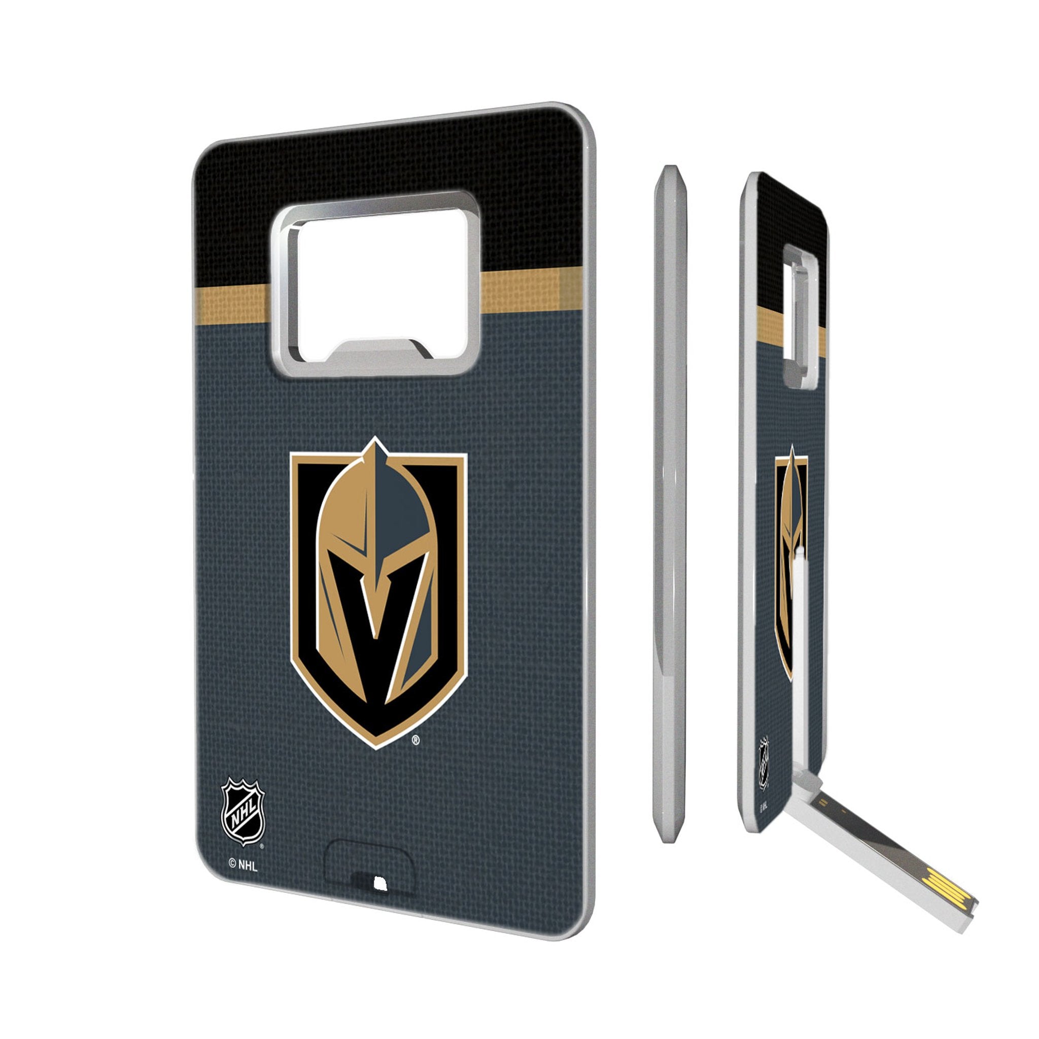 Vegas Golden Knights Stripe Credit Card USB Drive with Bottle Opener 32GB - Sports Gifts, Sports Memorabilia, Sports Collectibles, Fan Shop