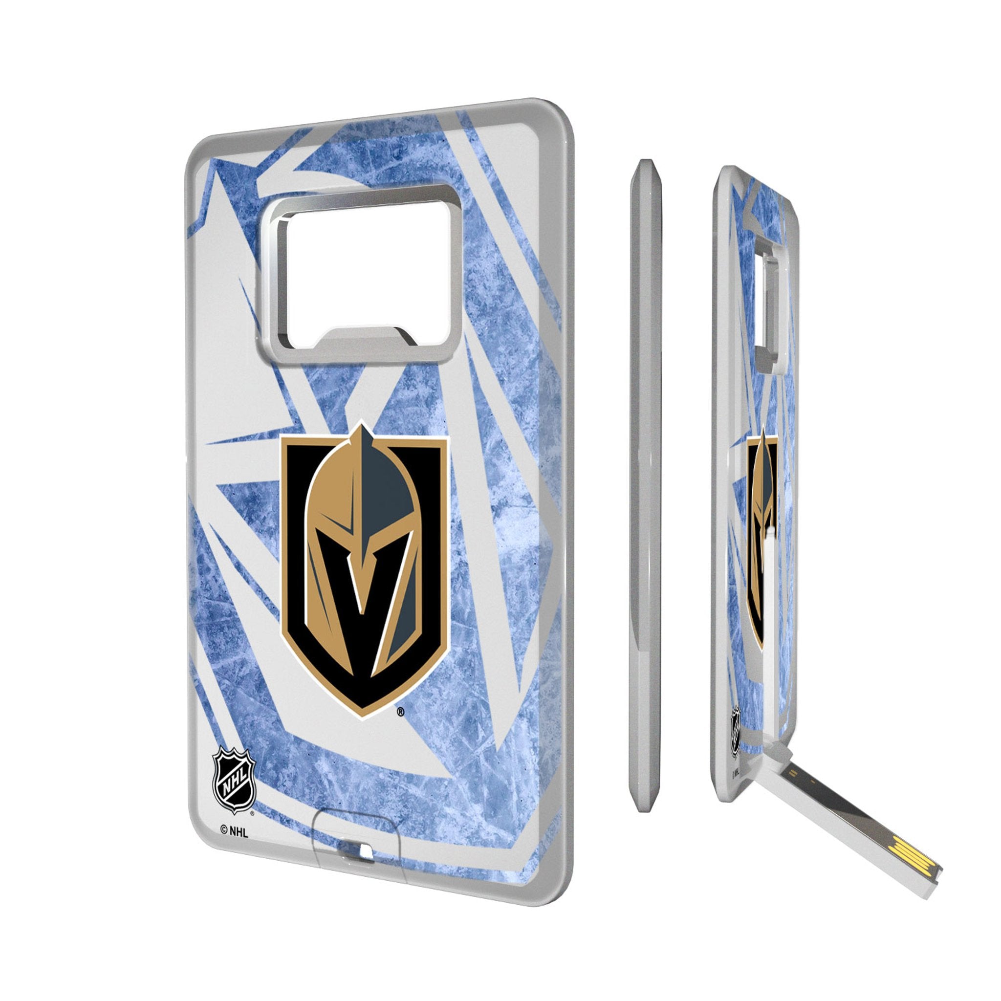 Vegas Golden Knights Ice Tilt Credit Card USB Drive with Bottle Opener 32GB - Sports Gifts, Sports Memorabilia, Sports Collectibles, Fan Shop