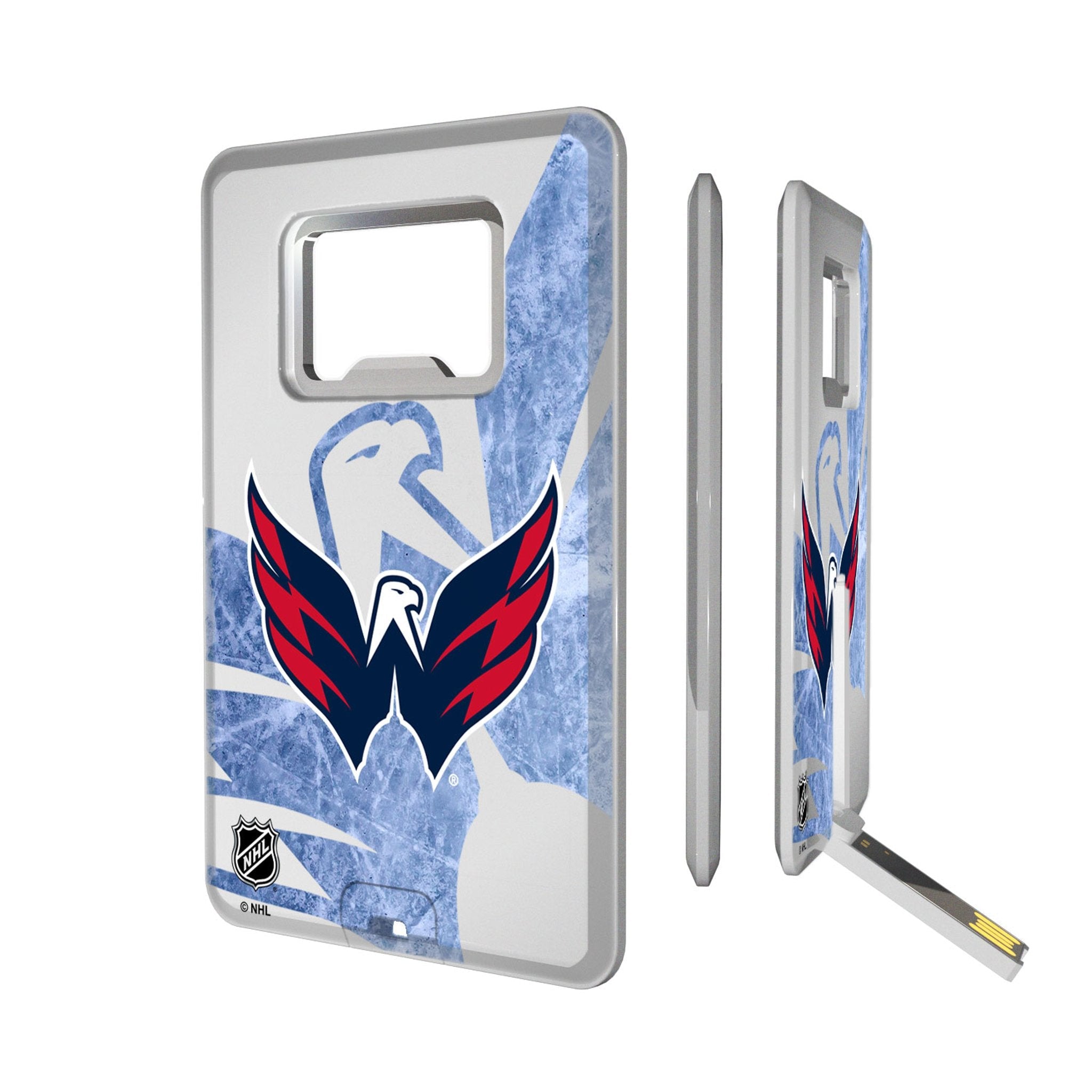 Washington Capitals Ice Tilt Credit Card USB Drive with Bottle Opener 32GB - Sports Gifts, Sports Memorabilia, Sports Collectibles, Fan Shop