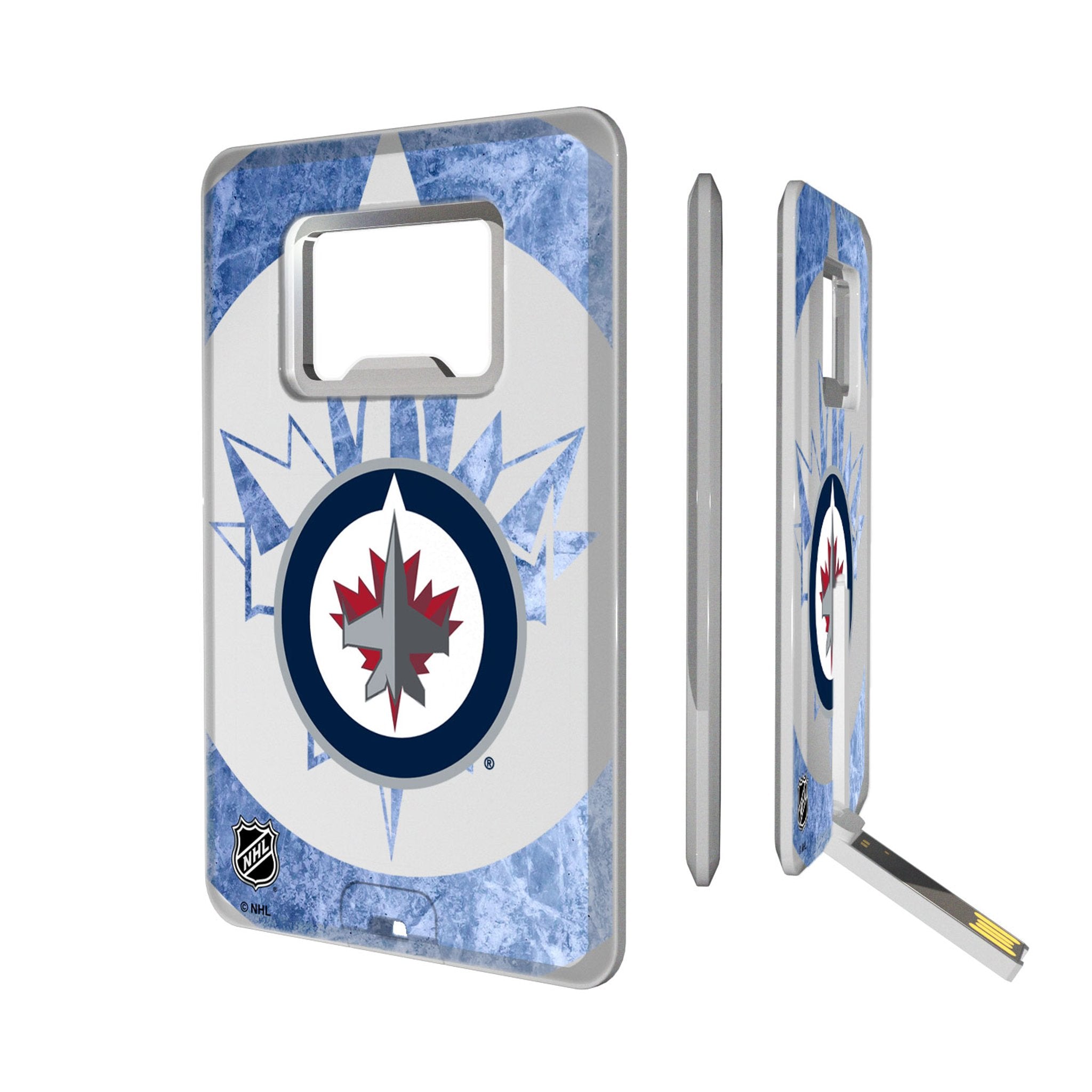Winnipeg Jets Ice Tilt Credit Card USB Drive with Bottle Opener 32GB - Sports Gifts, Sports Memorabilia, Sports Collectibles, Fan Shop