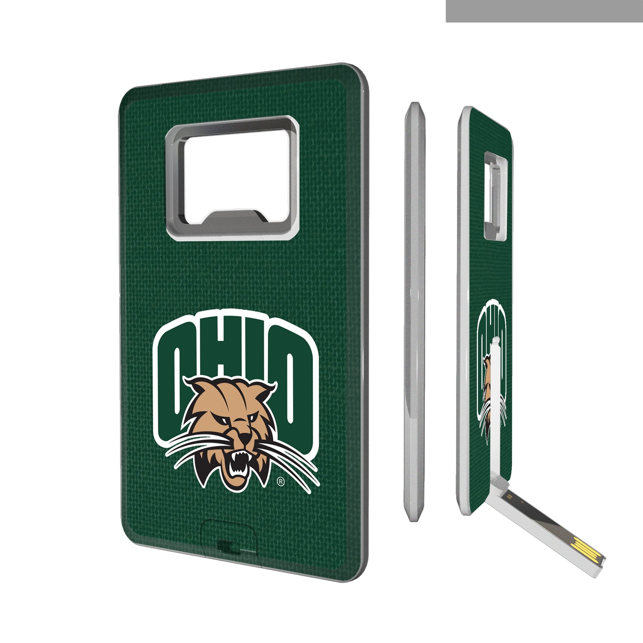 Ohio University Bobcats Solid Credit Card USB Drive with Bottle Opener 32GB - Sports Gifts, Sports Memorabilia, Sports Collectibles, Fan Shop