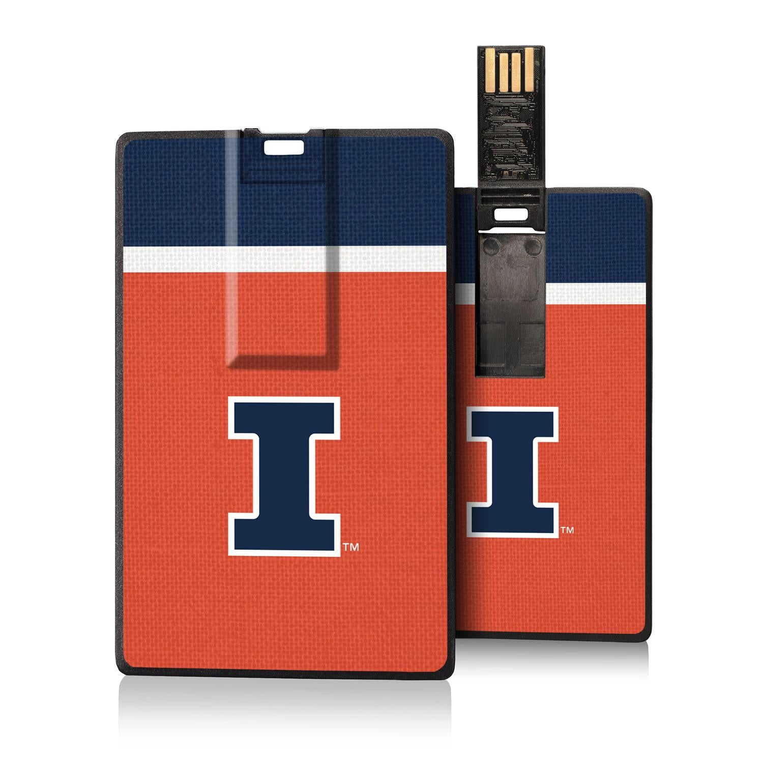 Illinois Fighting Illini Stripe Credit Card USB Drive 32GB - Sports Gifts, Sports Memorabilia, Sports Collectibles, Fan Shop