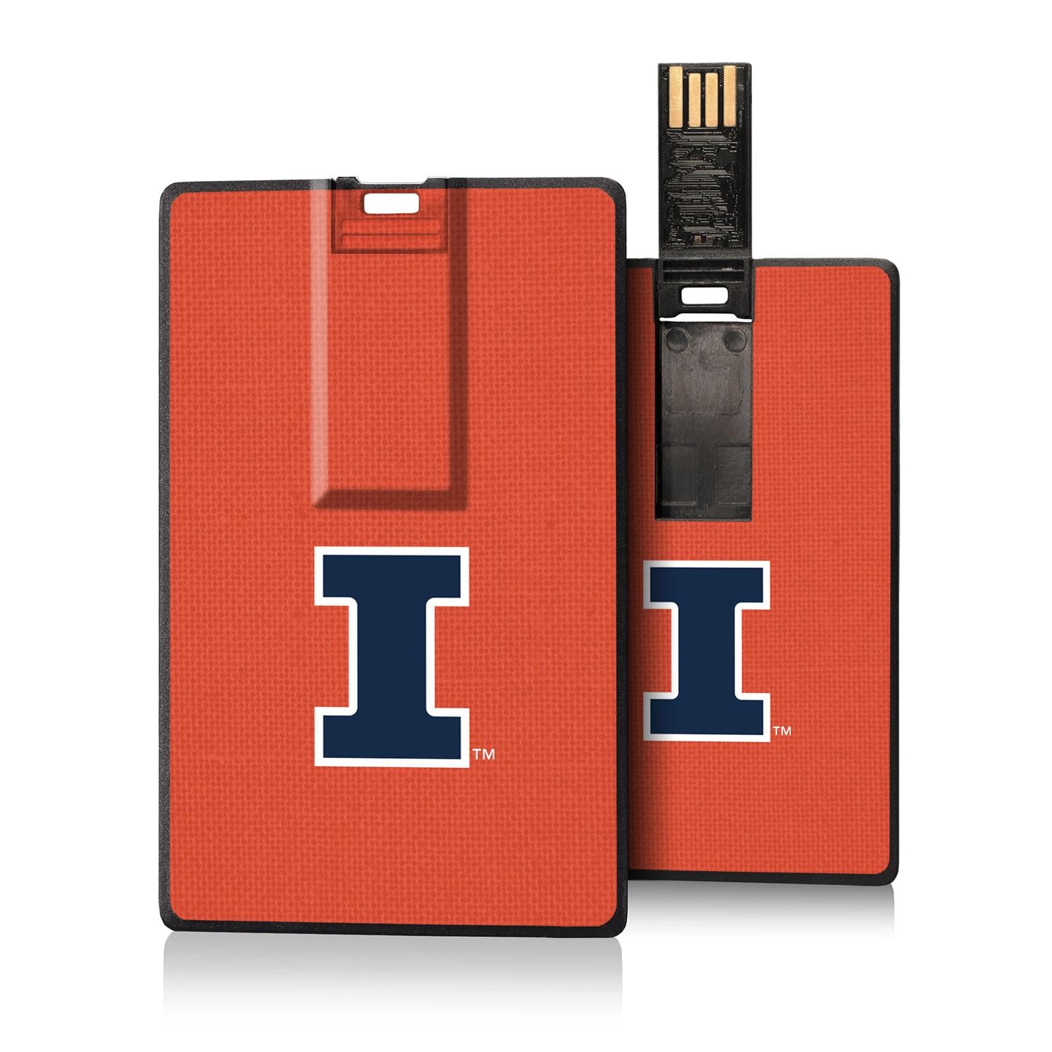 Illinois Fighting Illini Solid Credit Card USB Drive 32GB - Sports Gifts, Sports Memorabilia, Sports Collectibles, Fan Shop