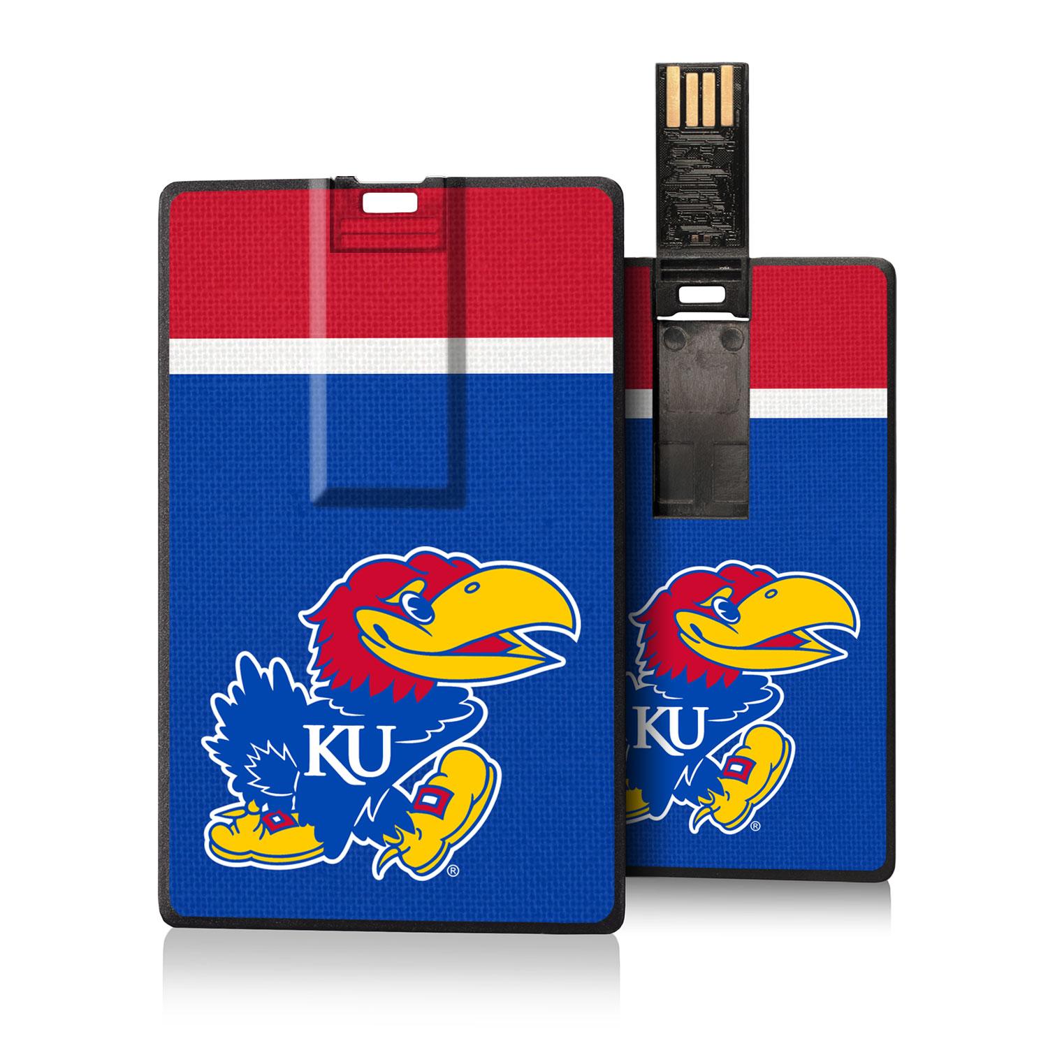 Kansas Jayhawks Stripe Credit Card USB Drive 32GB - Sports Gifts, Sports Memorabilia, Sports Collectibles, Fan Shop