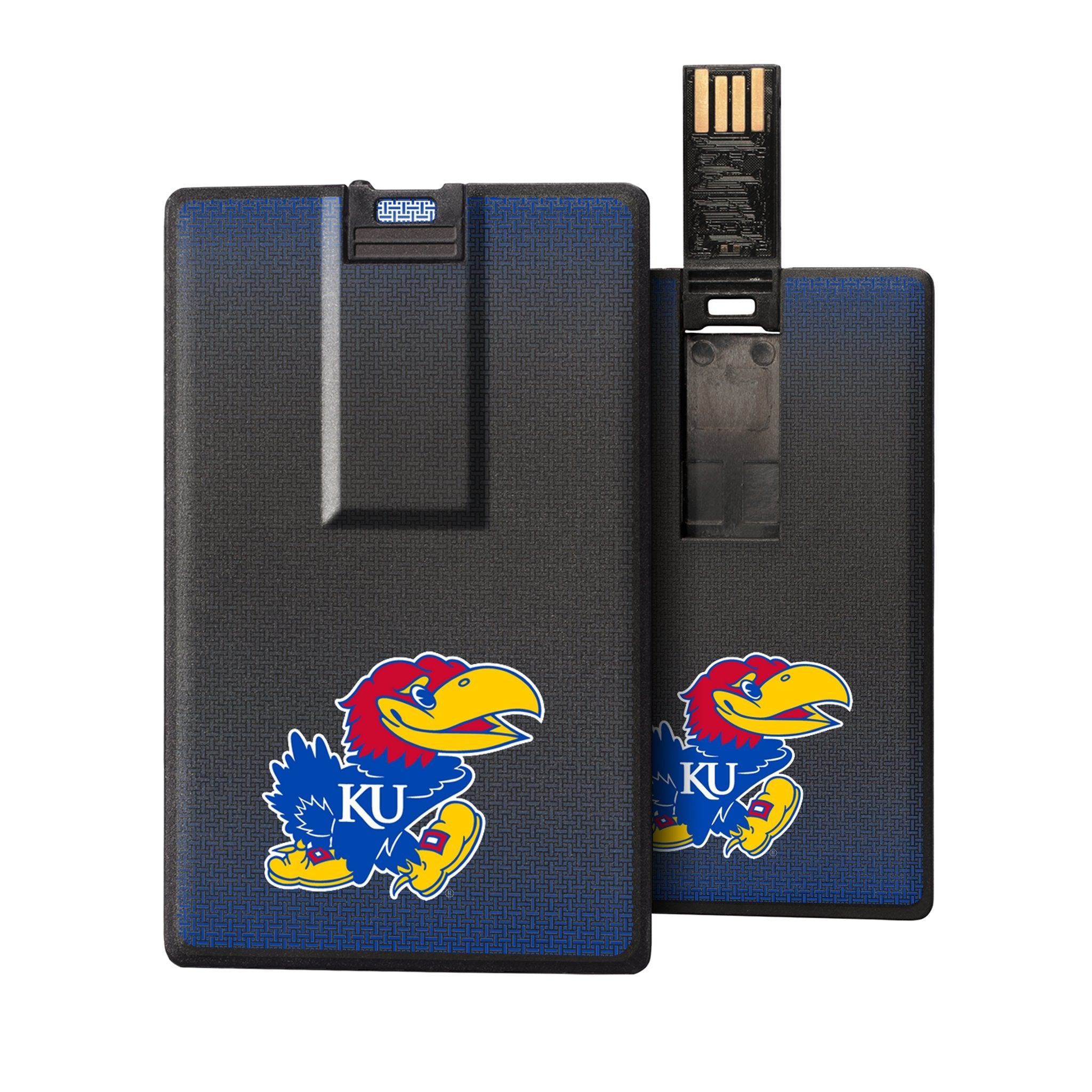 Kansas Jayhawks Linen Credit Card USB Drive 32GB - Sports Gifts, Sports Memorabilia, Sports Collectibles, Fan Shop