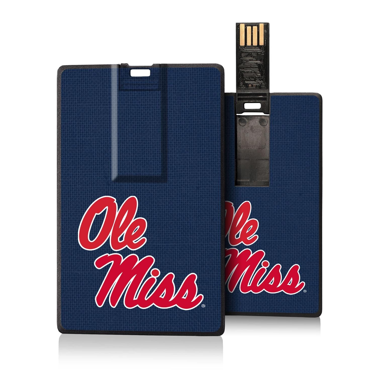 Mississippi Ole Miss Rebels Solid Credit Card USB Drive 32GB - Sports Gifts, Sports Memorabilia, Sports Collectibles, Fan Shop