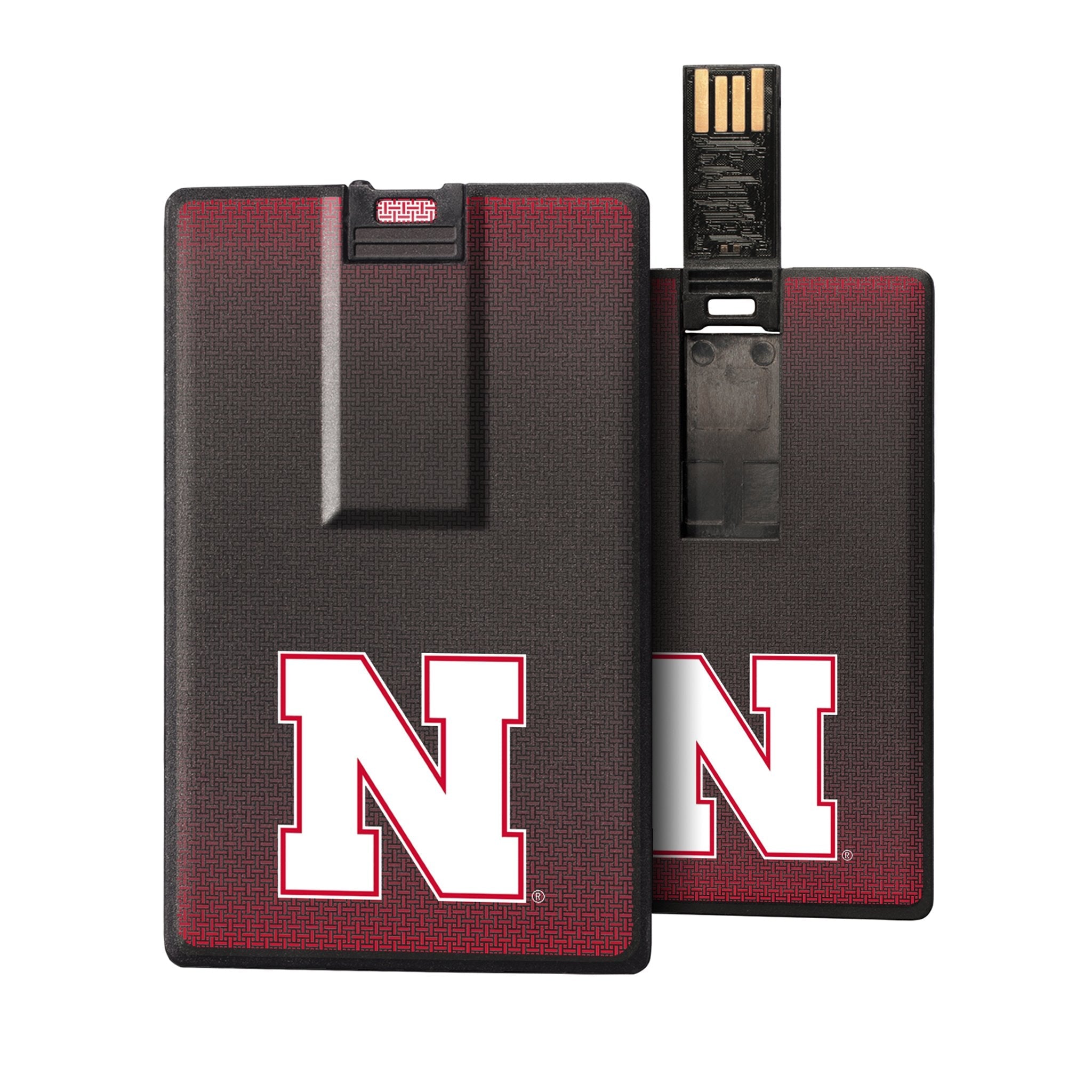 Nebraska Huskers N Linen Credit Card USB Drive 32GB - Sports Gifts, Sports Memorabilia, Sports Collectibles, Fan Shop