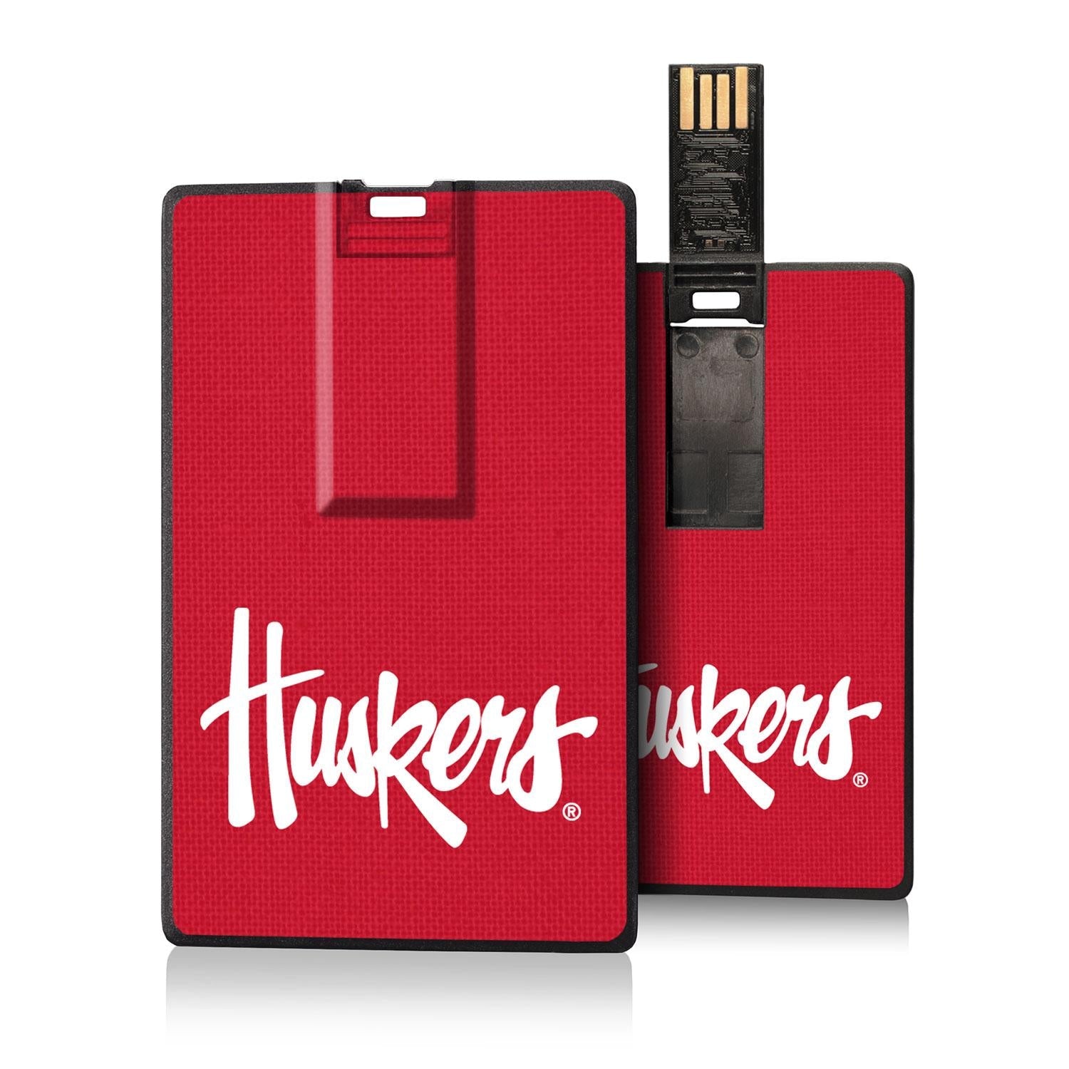 Nebraska Huskers Solid Credit Card USB Drive 32GB - Sports Gifts, Sports Memorabilia, Sports Collectibles, Fan Shop